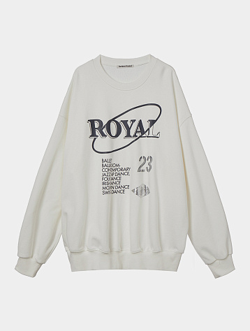 Женский свитшот Open YY Royal Letter Sweatshirt Ivory