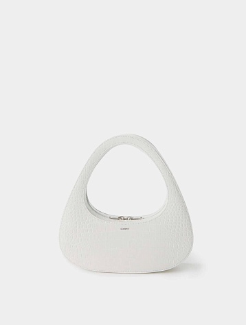 Сумка Coperni Croc-Effect Baguette Swipe Bag White