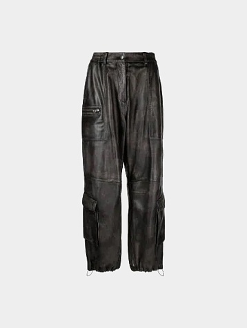 Женские брюки Han Kjøbenhavn Washed Leather Cargo Faded Black