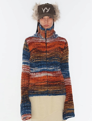 Женский свитер OPEN YY Multicolor Zip Jacket Orange