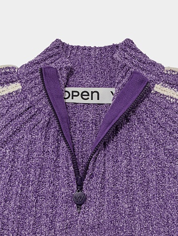 Женский свитер OPEN YY Ribbed Half-Zip Pullover Purple