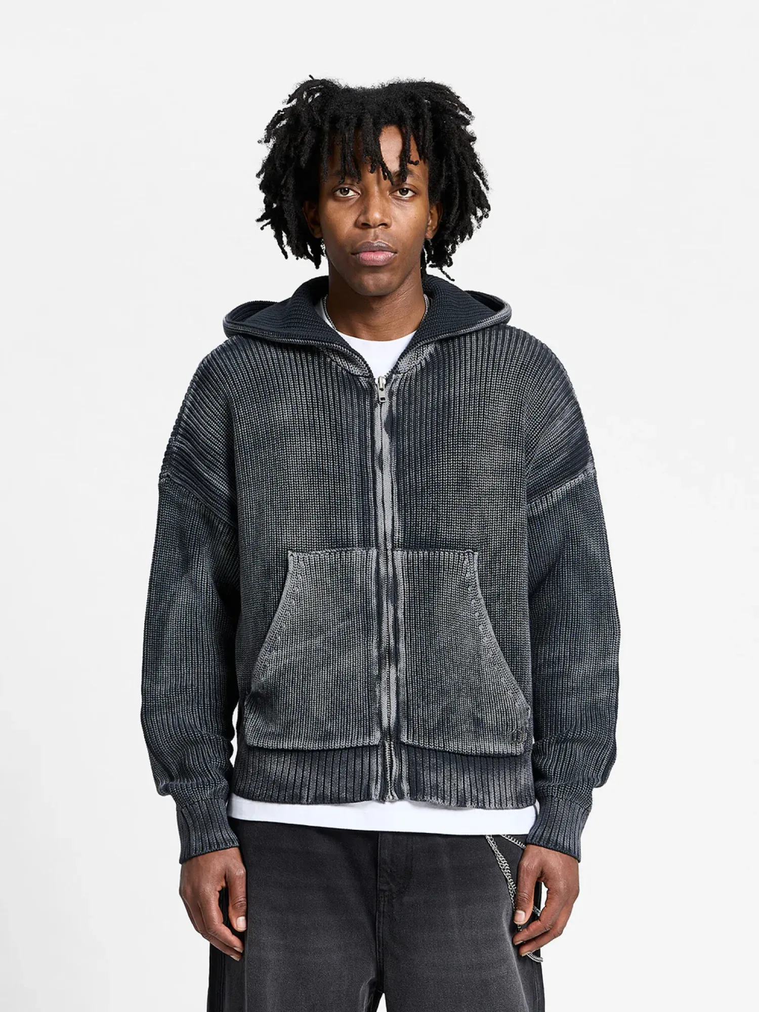 Зип-худи RETERNITY Essential Knit Acid Black