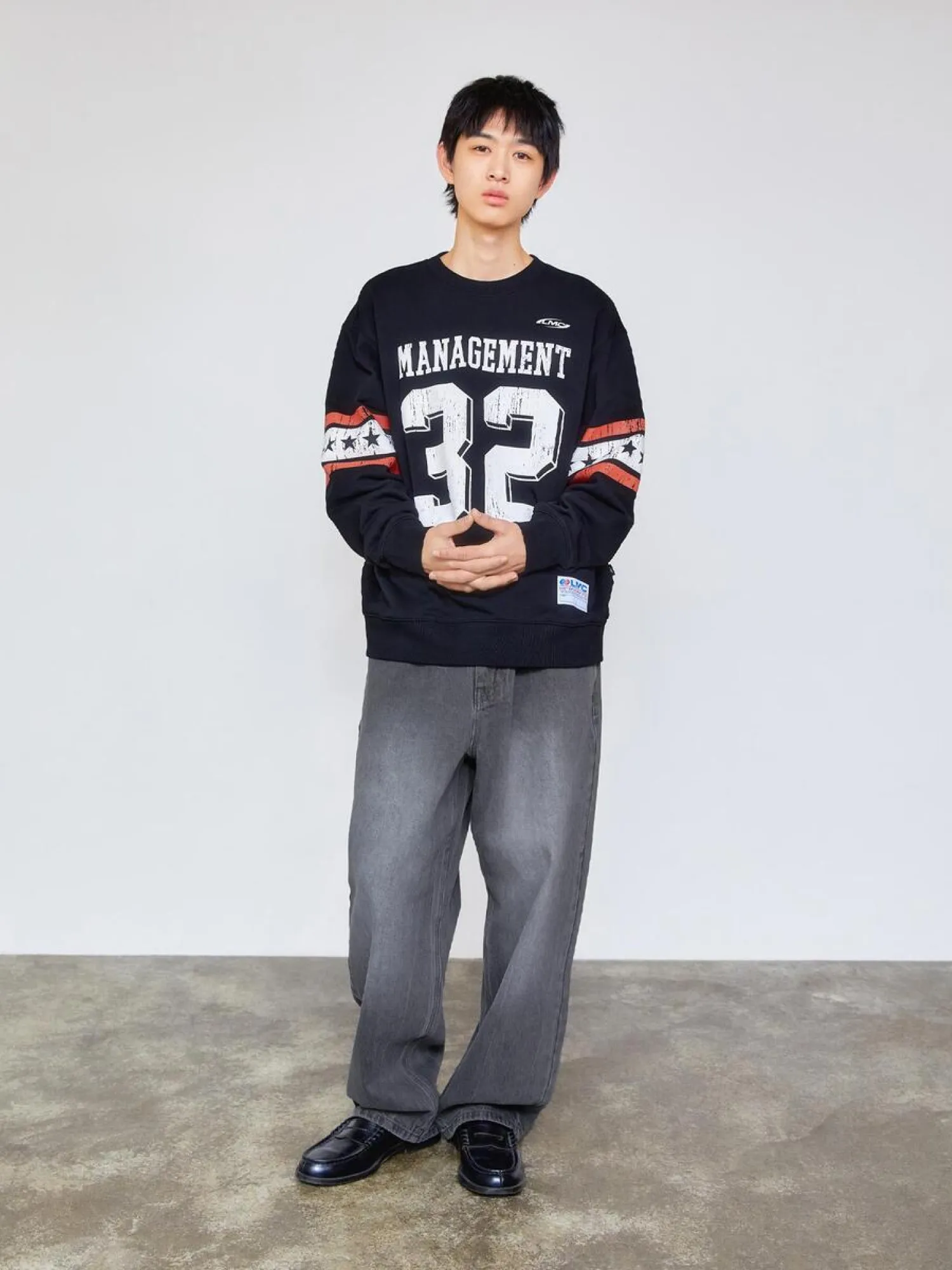 Джинсы LMC Washed Stitch Denim Wide Grey