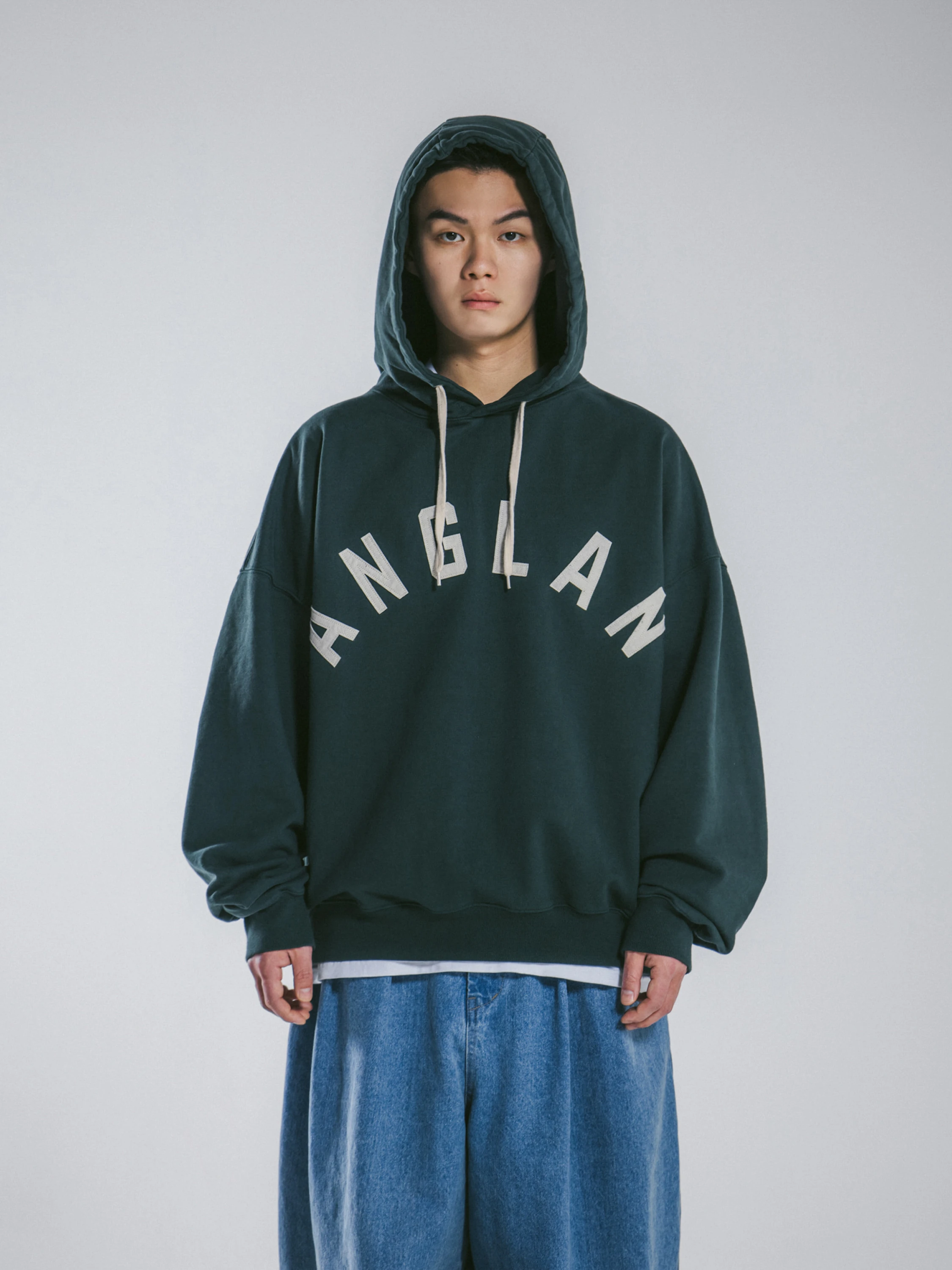 Худи ANGLAN Applique Heavy Sweat Hoodie Green