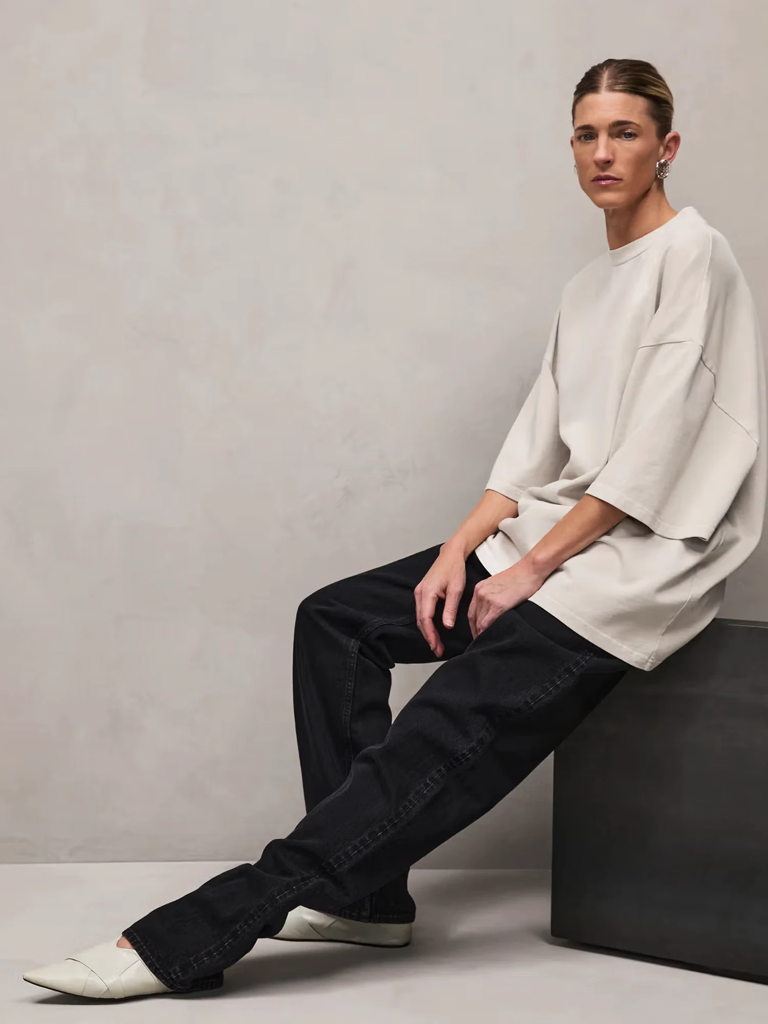 Футболка entire studios Heavy Boxy Off White