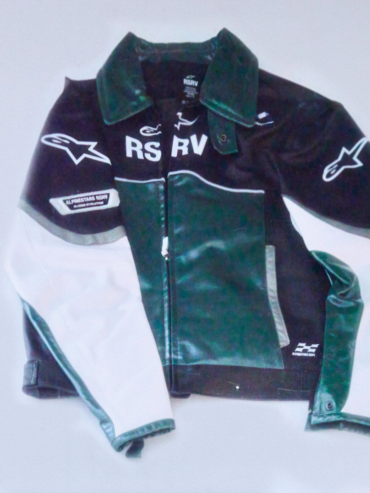 Кожаная куртка ALPINESTARS RSRV Alloy Black/White/Green
