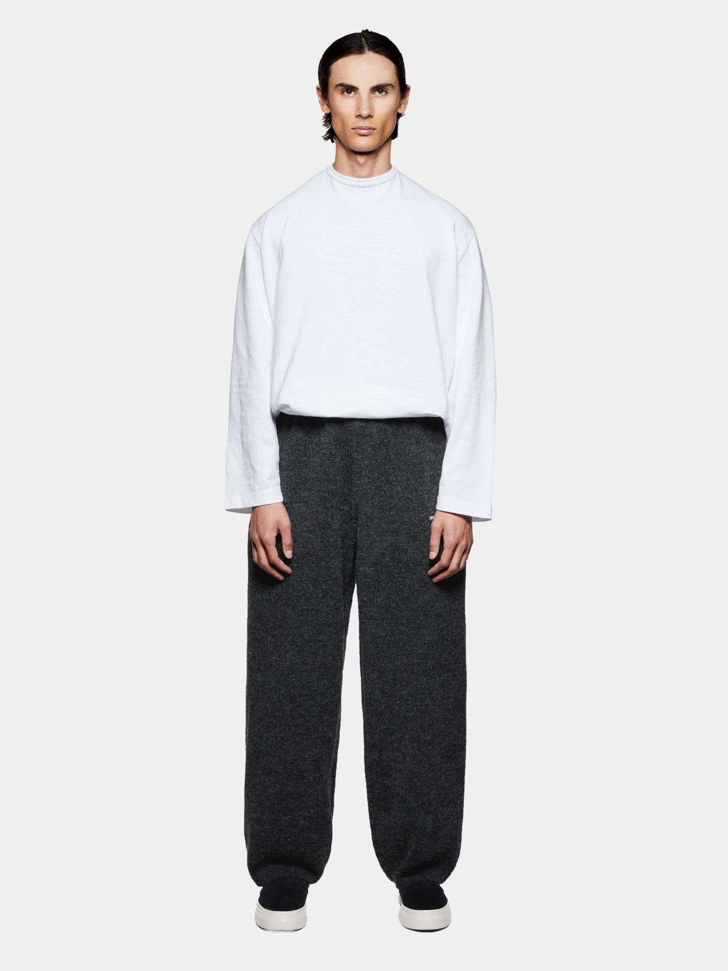Брюки MKI MIYUKI ZOKU Mohair Blend Knit Wide Charcoal