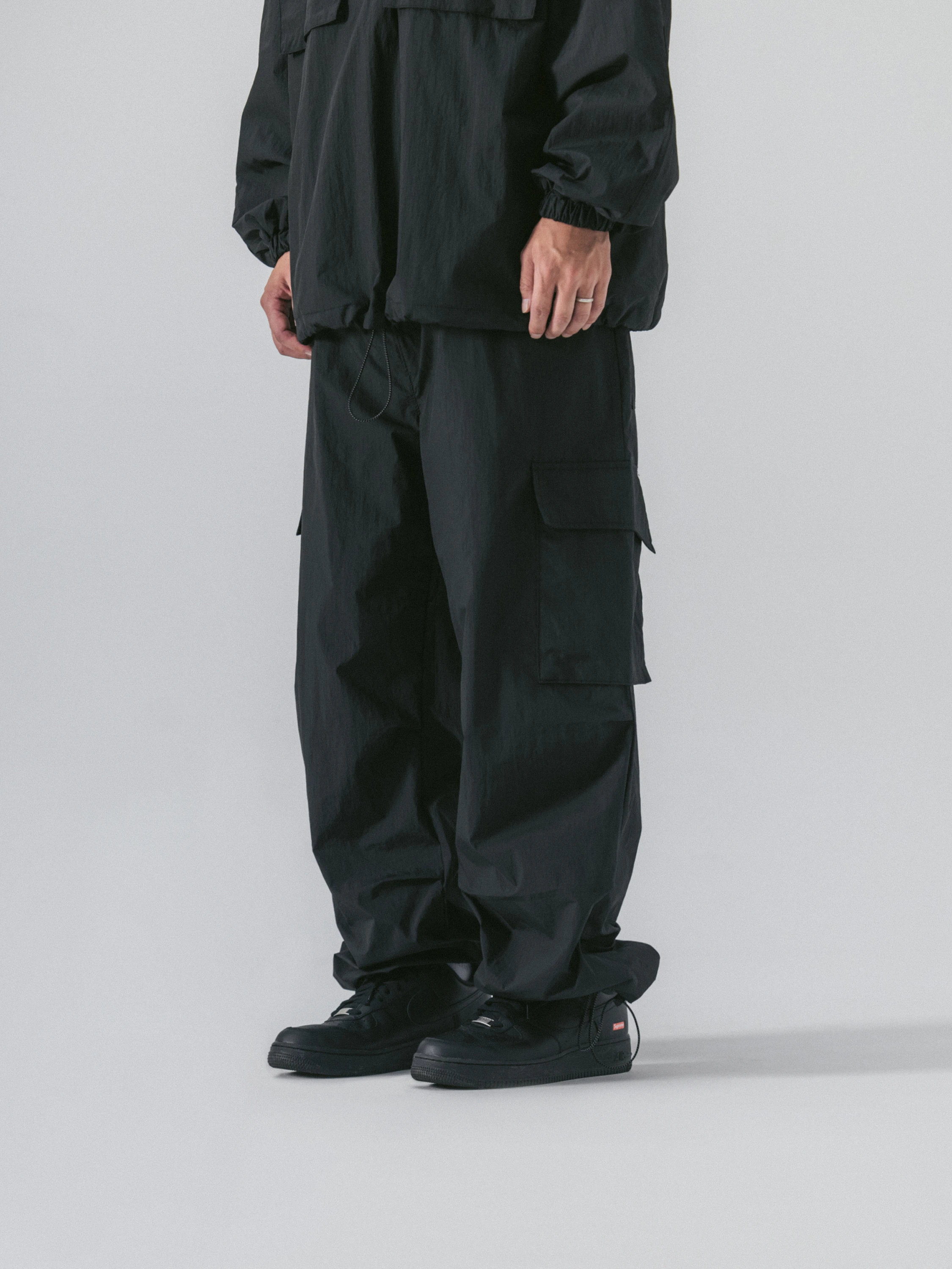 Брюки ANGLAN Rib Nylon Mountain Cargo Pants Black