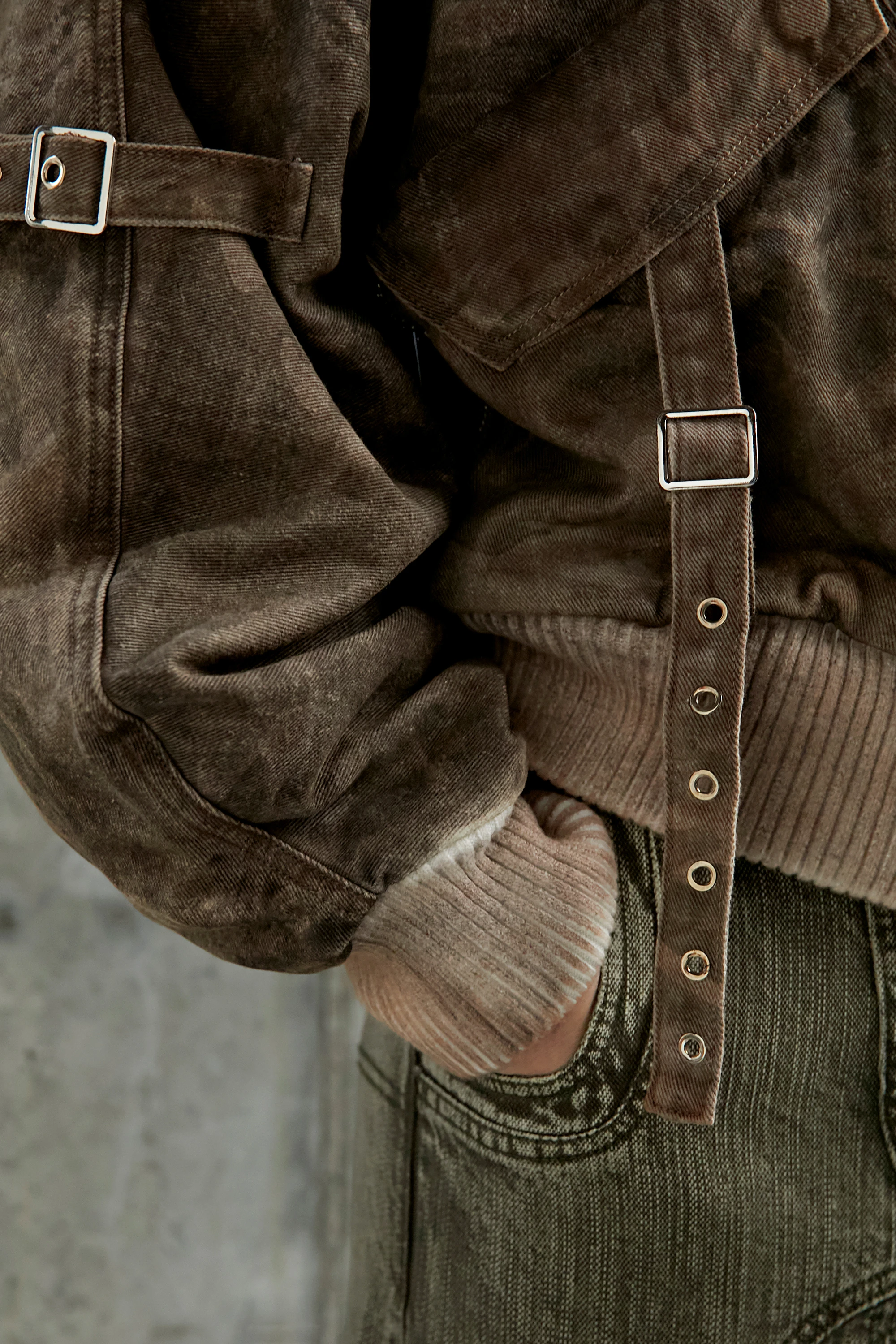 Бомбер NO/FAITH STUDIOS Cargo Bomber Jacket Beige