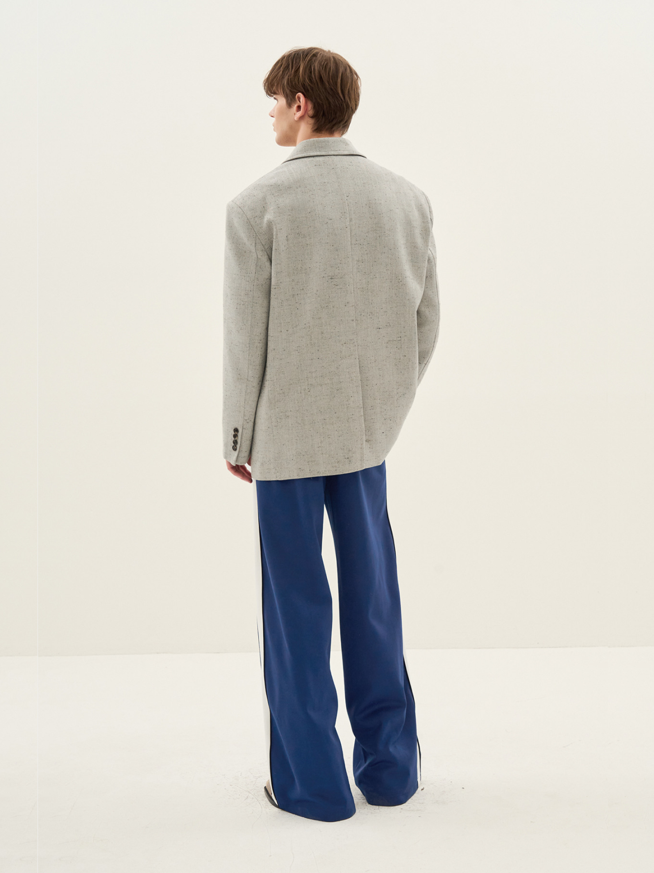 Пиджак System Silk Blend Oversized Yelow Grey