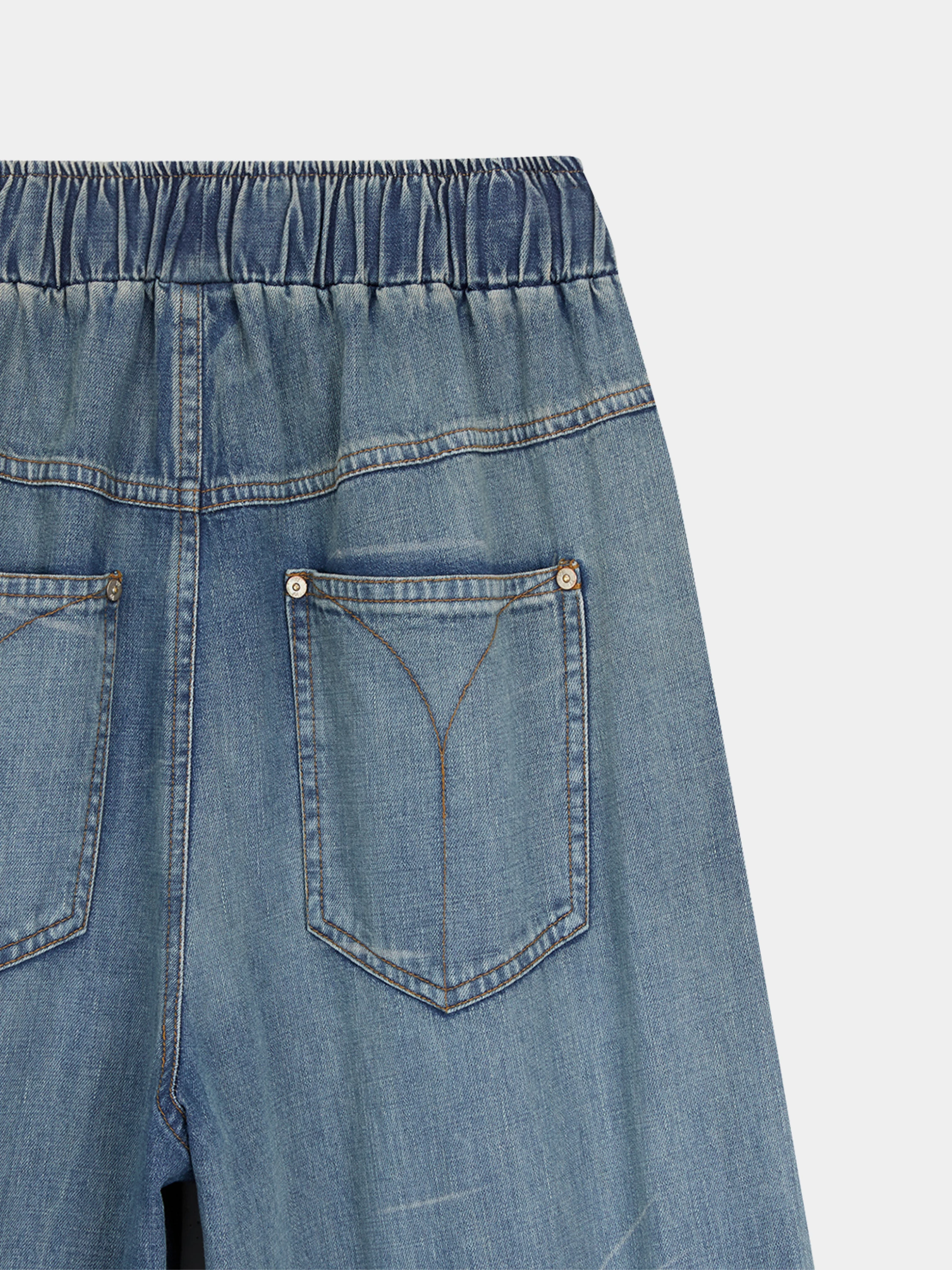 Джинсы OPEN YY Pocket Rounding Denim Pants Blue