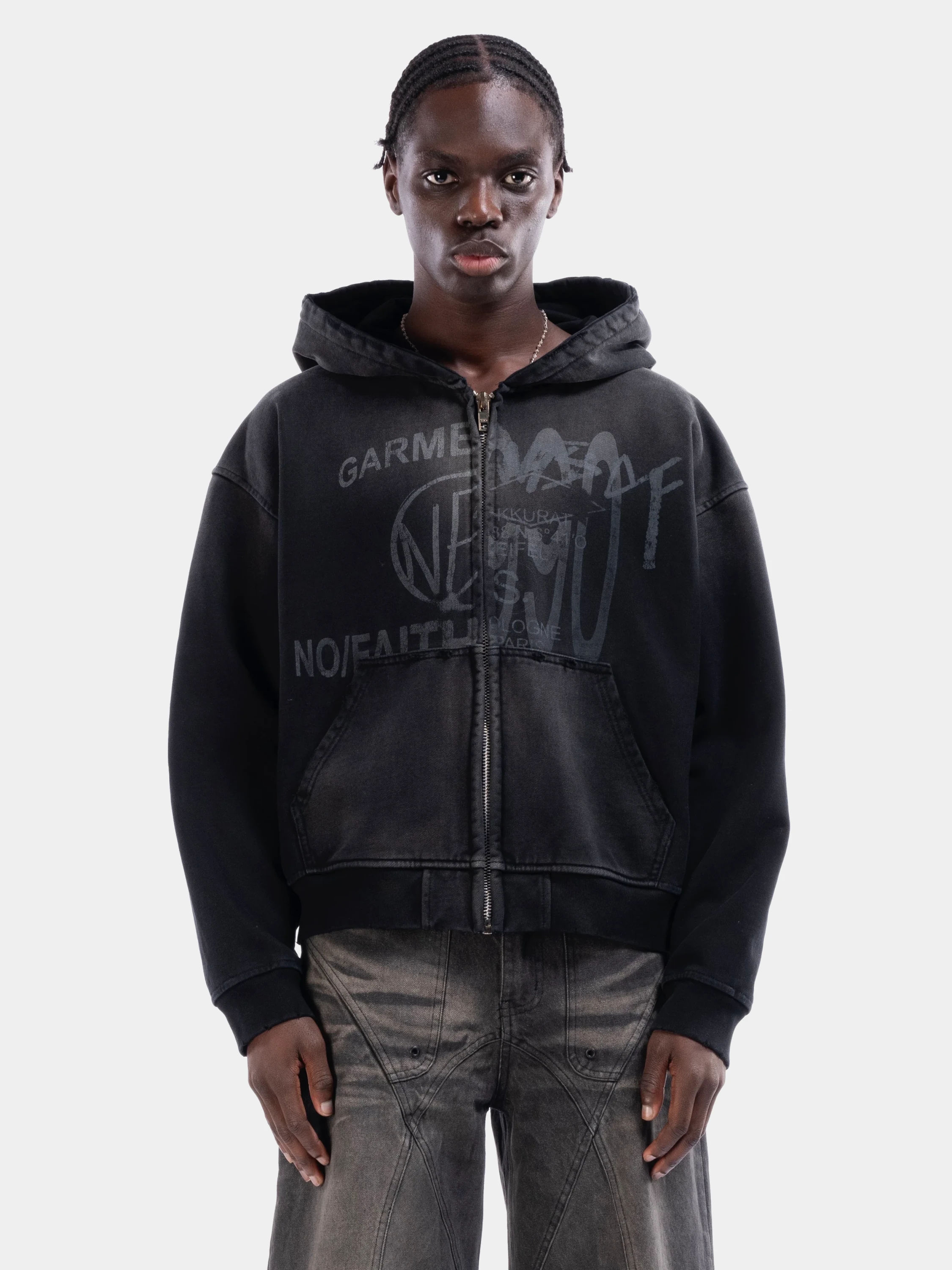 Зип-худи NO/FAITH STUDIOS Split Zip Jacket Used Black