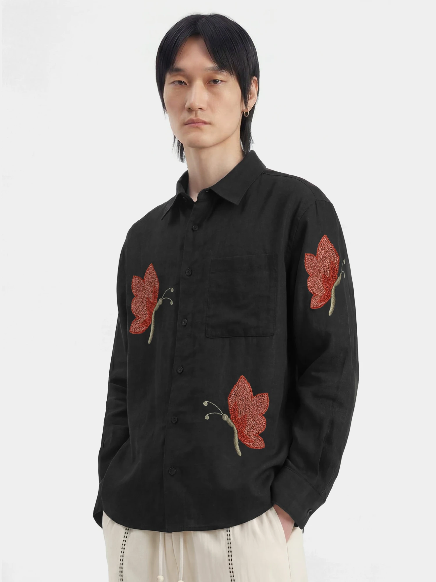 Рубашка lorenz Papillon Hand Embroidered Black
