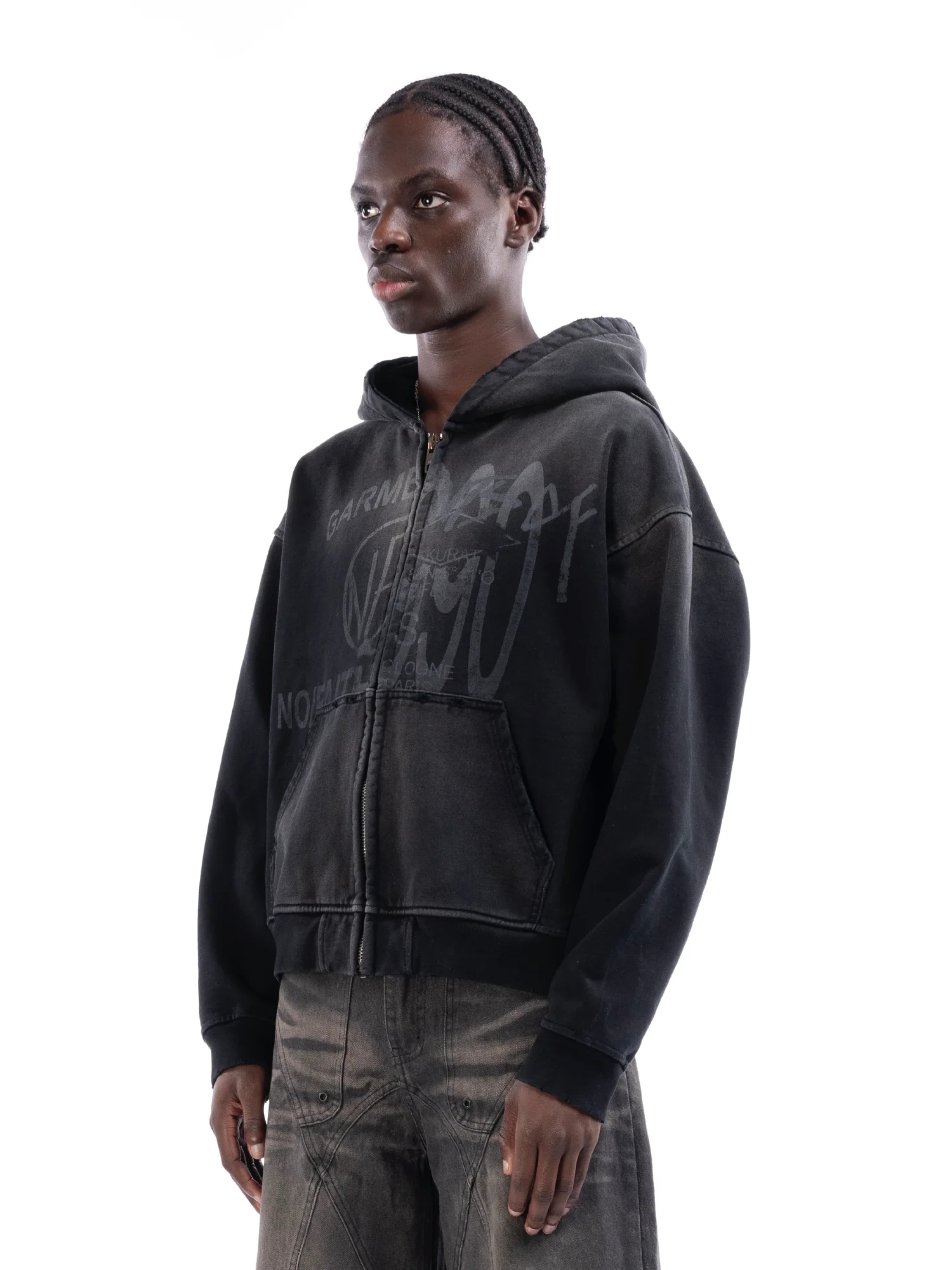 Зип-худи NO/FAITH STUDIOS Split Zip Jacket Used Black