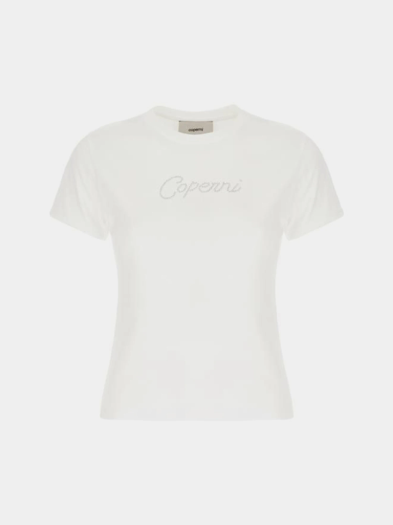Женская Футболка Coperni Crystal Logo White