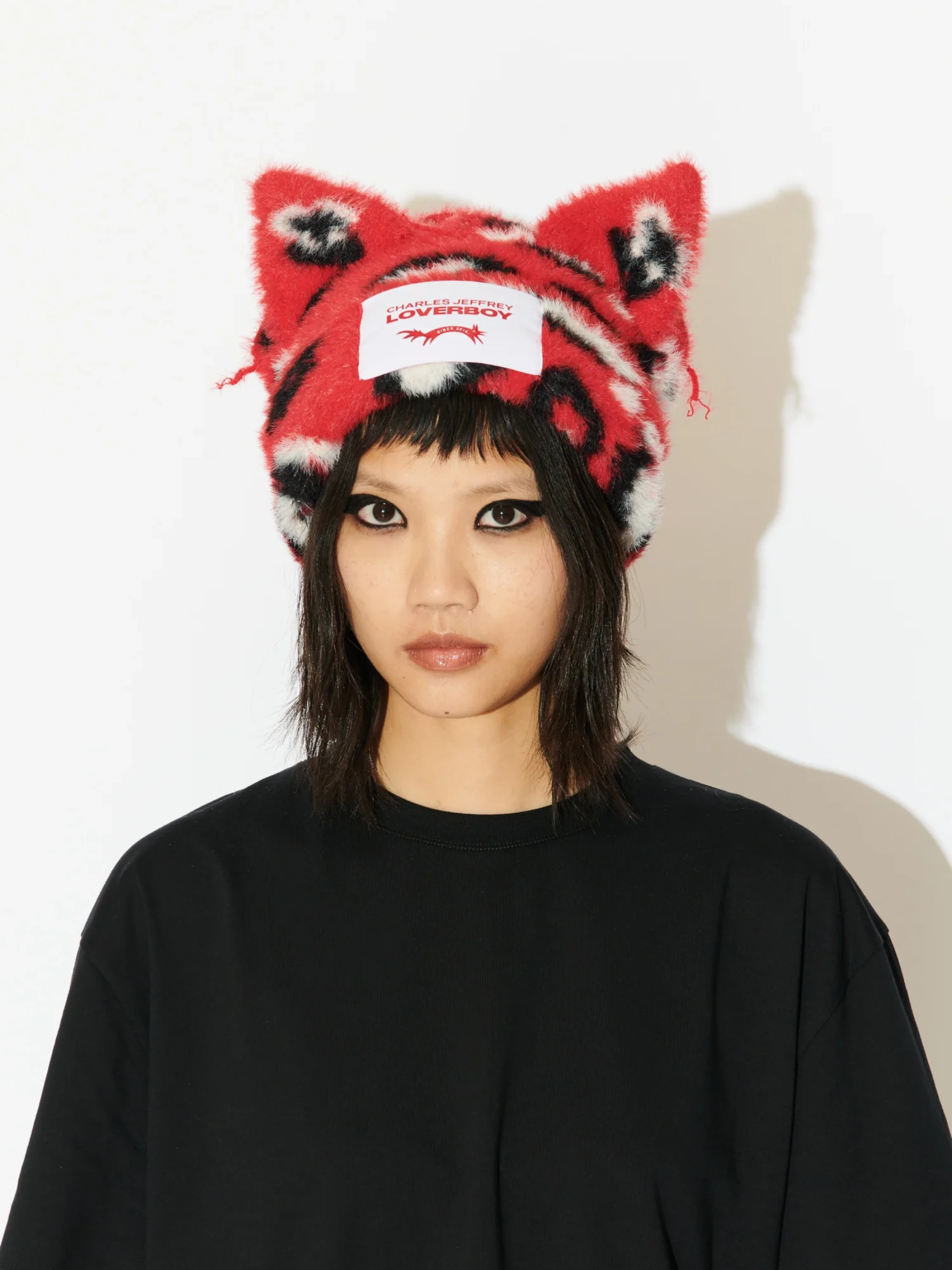 Шапка Charles Jeffrey Loverboy Fluffy Chunky Ears Red