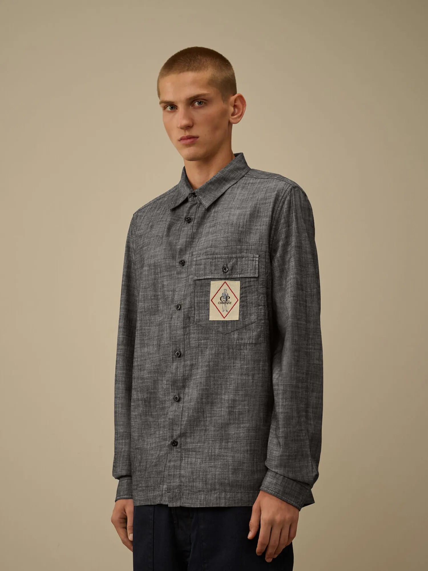 Рубашка C.P. Company Chambray Button Denim Blue