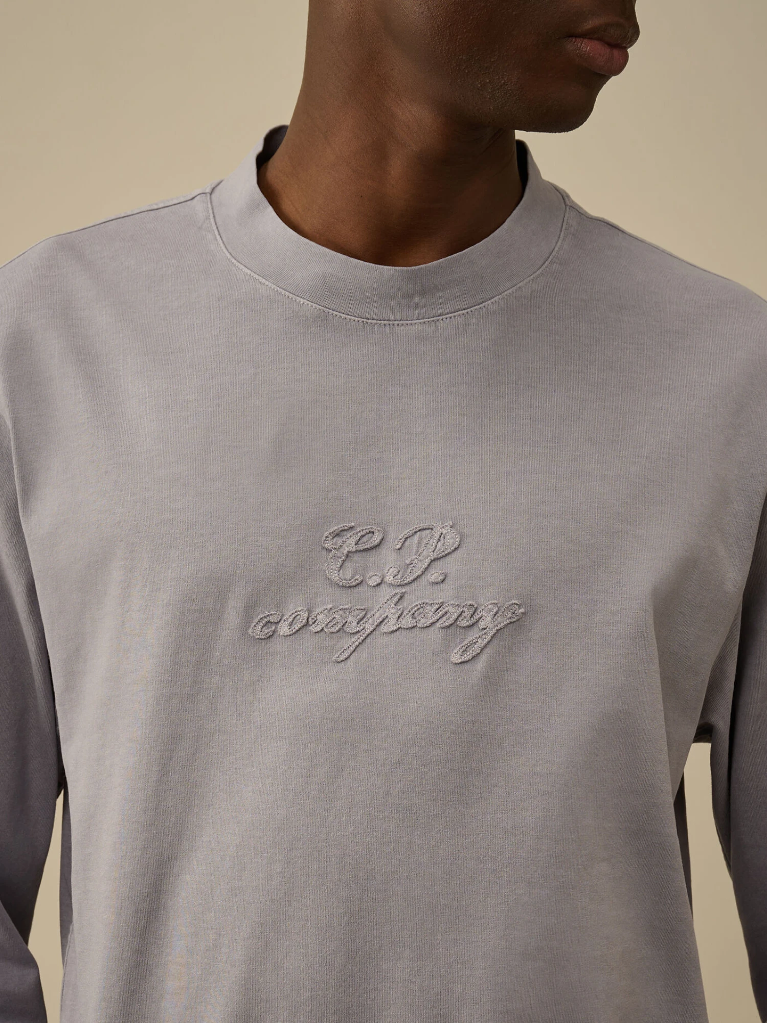 Лонгслив C.P. Company 1020 Jersey Logo Lavander Violet