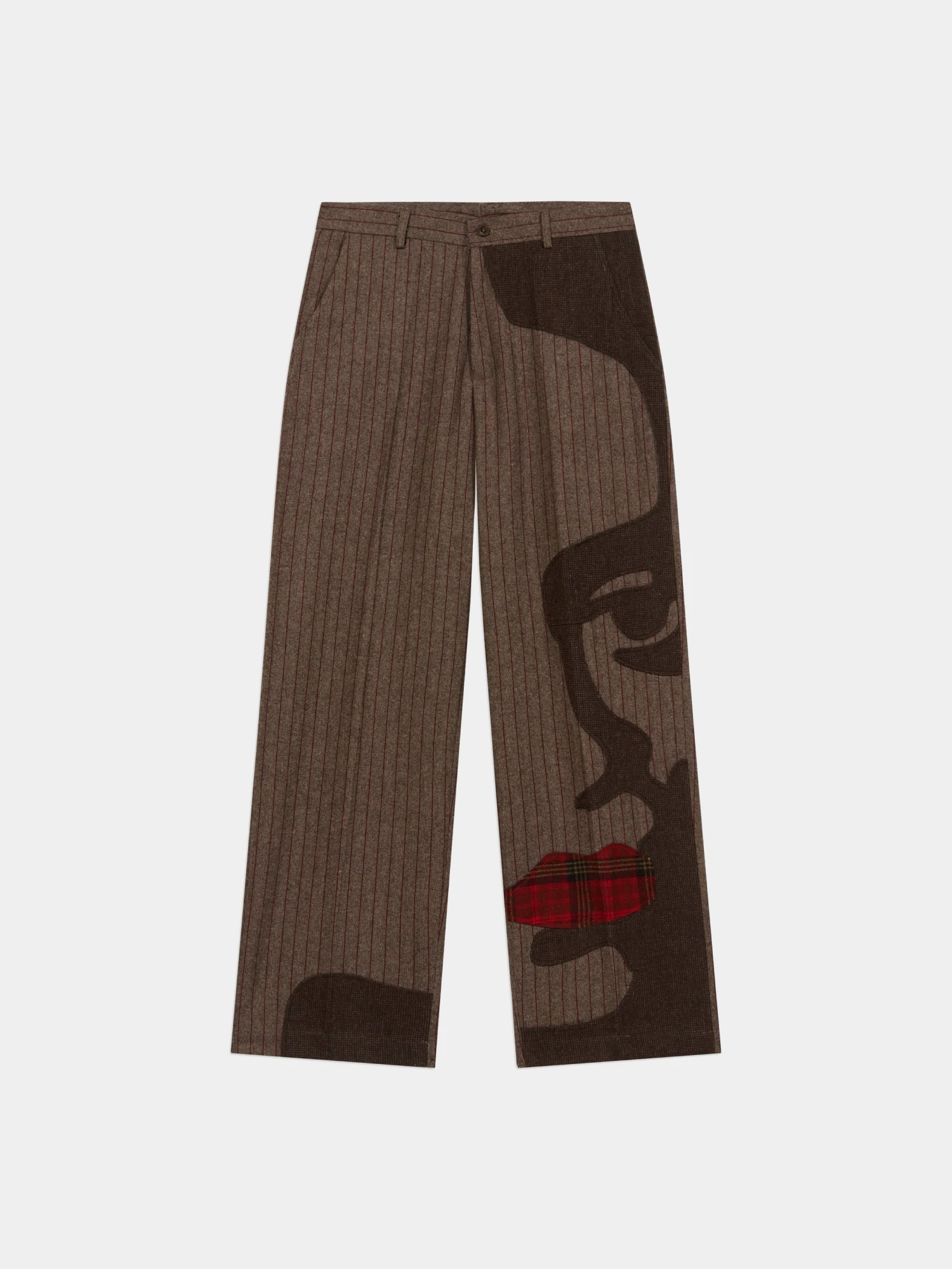 Брюки KidSuper Patchwork Face Suit Bottom Brown