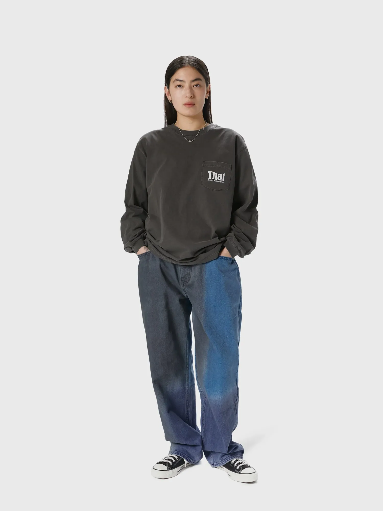 Лонгслив thisisneverthat That Pocket L/S Tee Charcoal