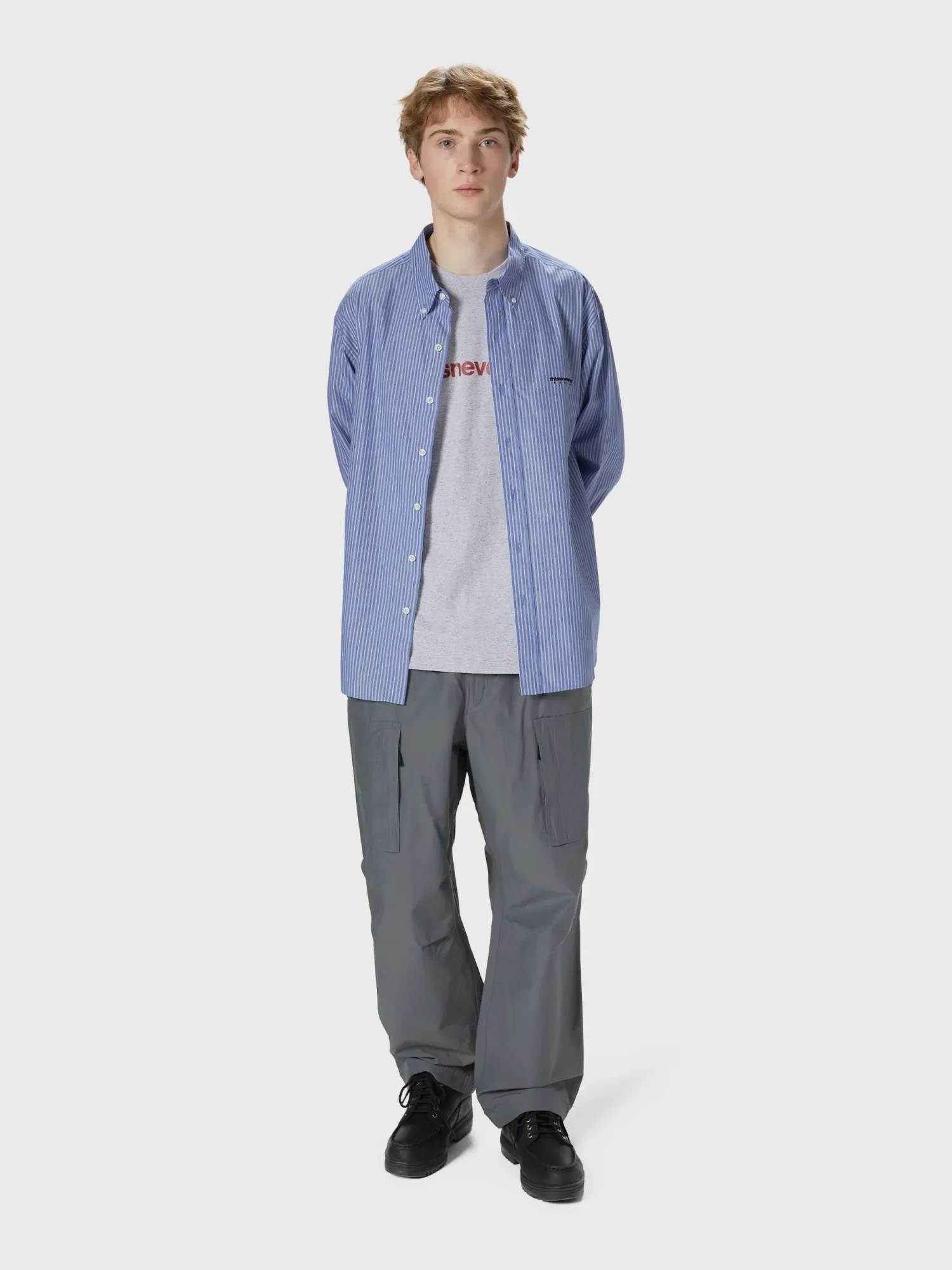 Рубашка thisisneverthat DSN Striped Shirt Blue