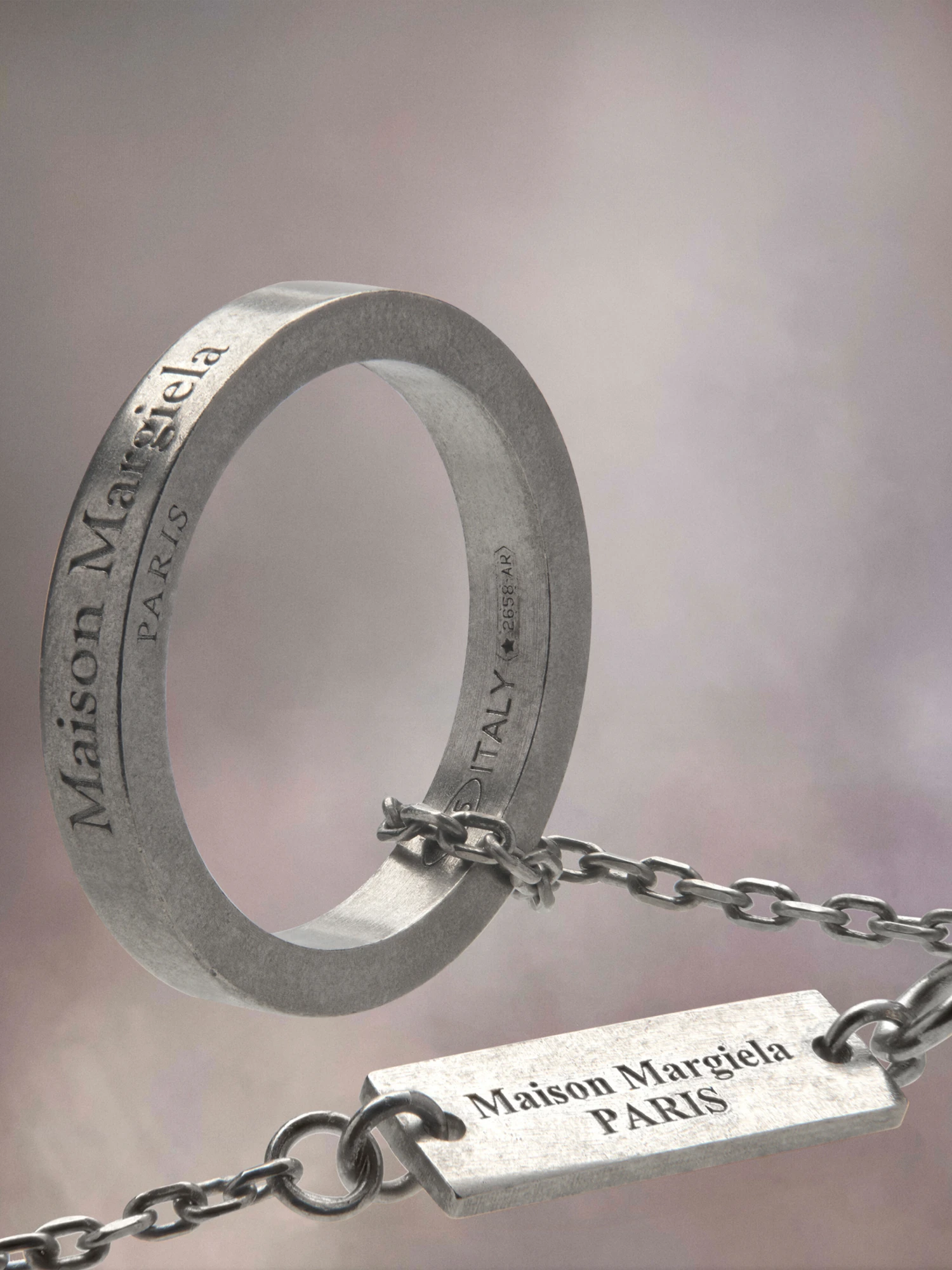 Ожерелье Maison Margiela Logo Ring Silver