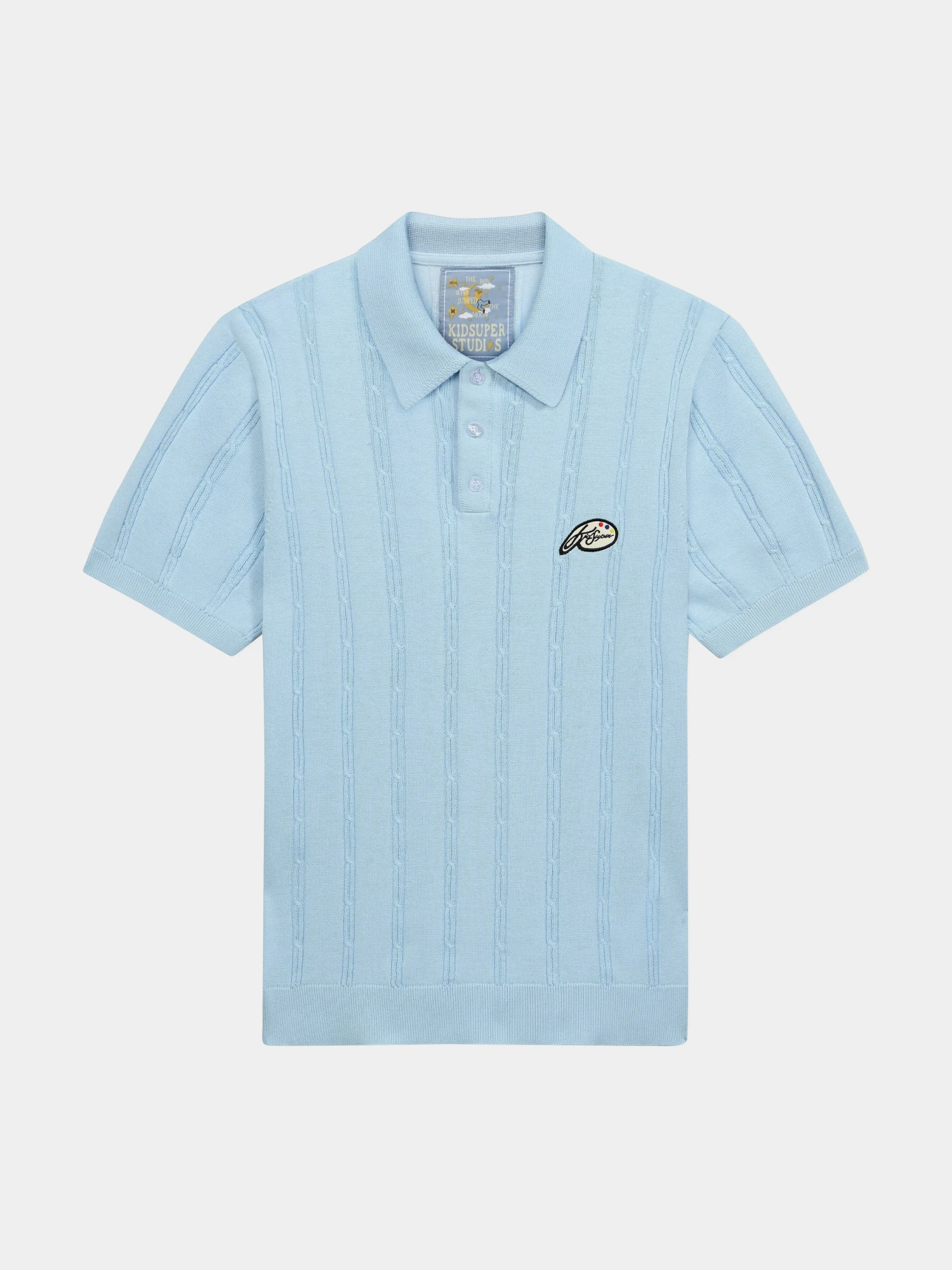 Поло KidSuper Painters Logo Knit Polo Light Blue