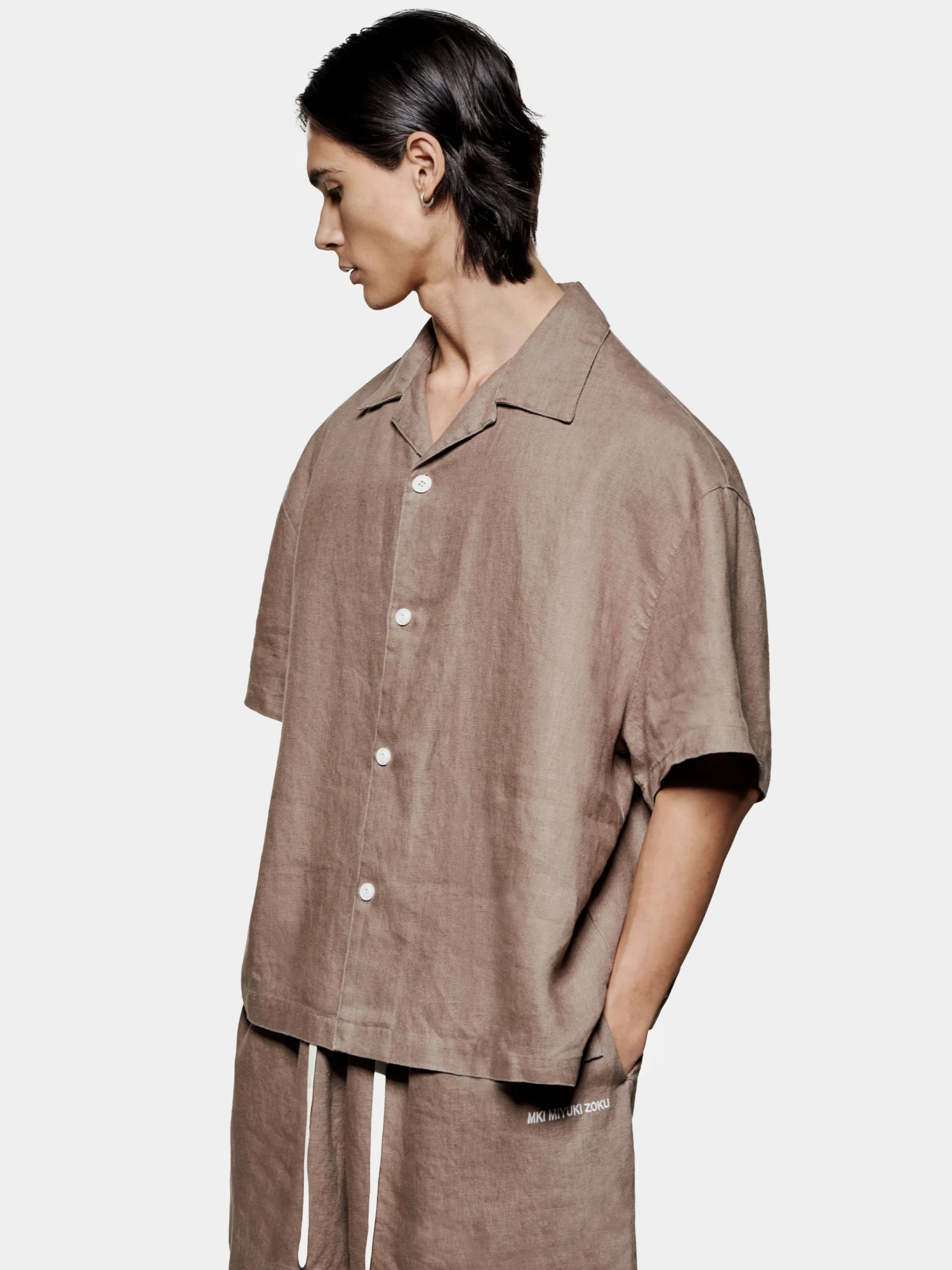 Рубашка MKI MIYUKI ZOKU Linen Vacation Mushroom