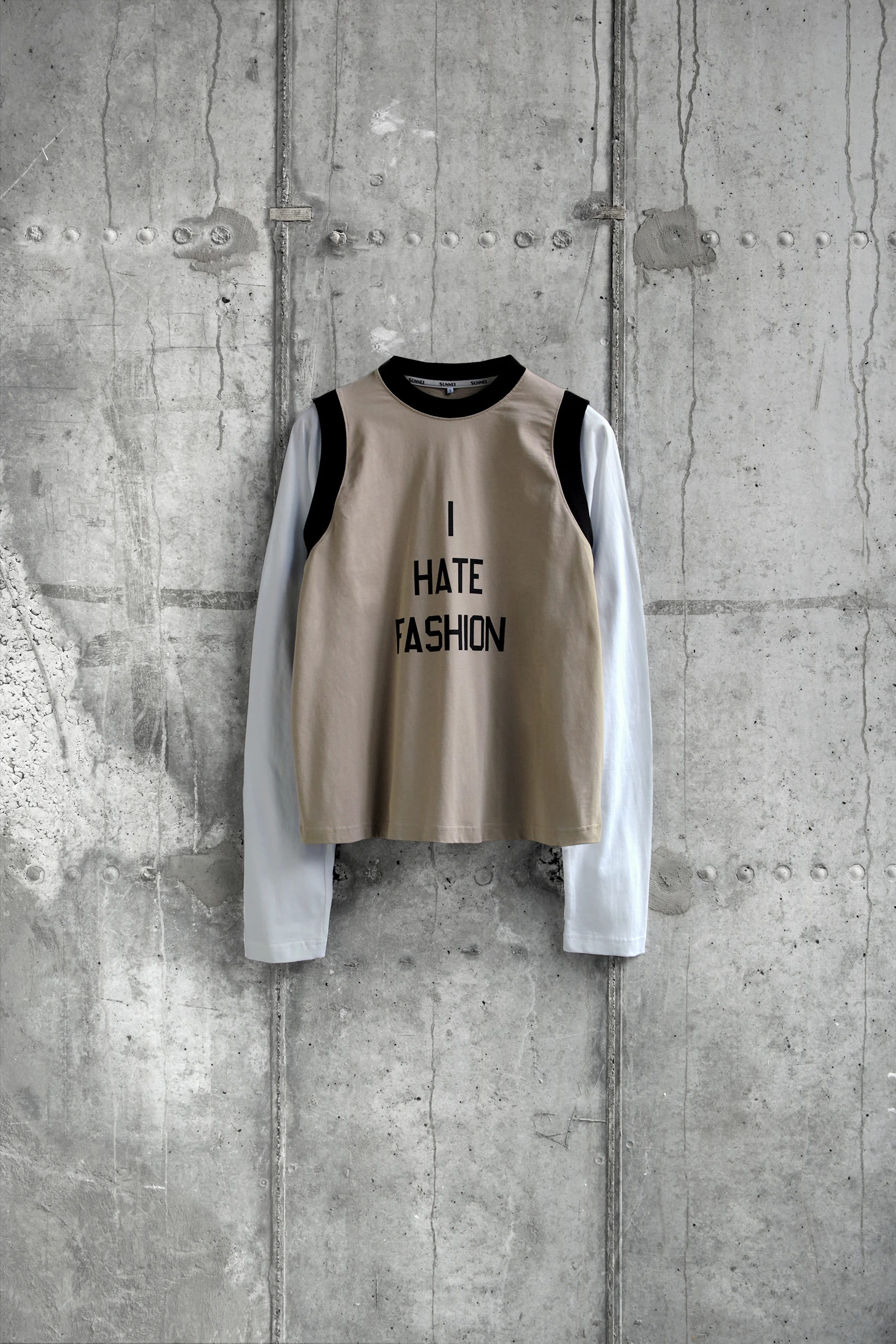 Лонгслив Sunnei I Hate Fashion Ri-Edition Beige