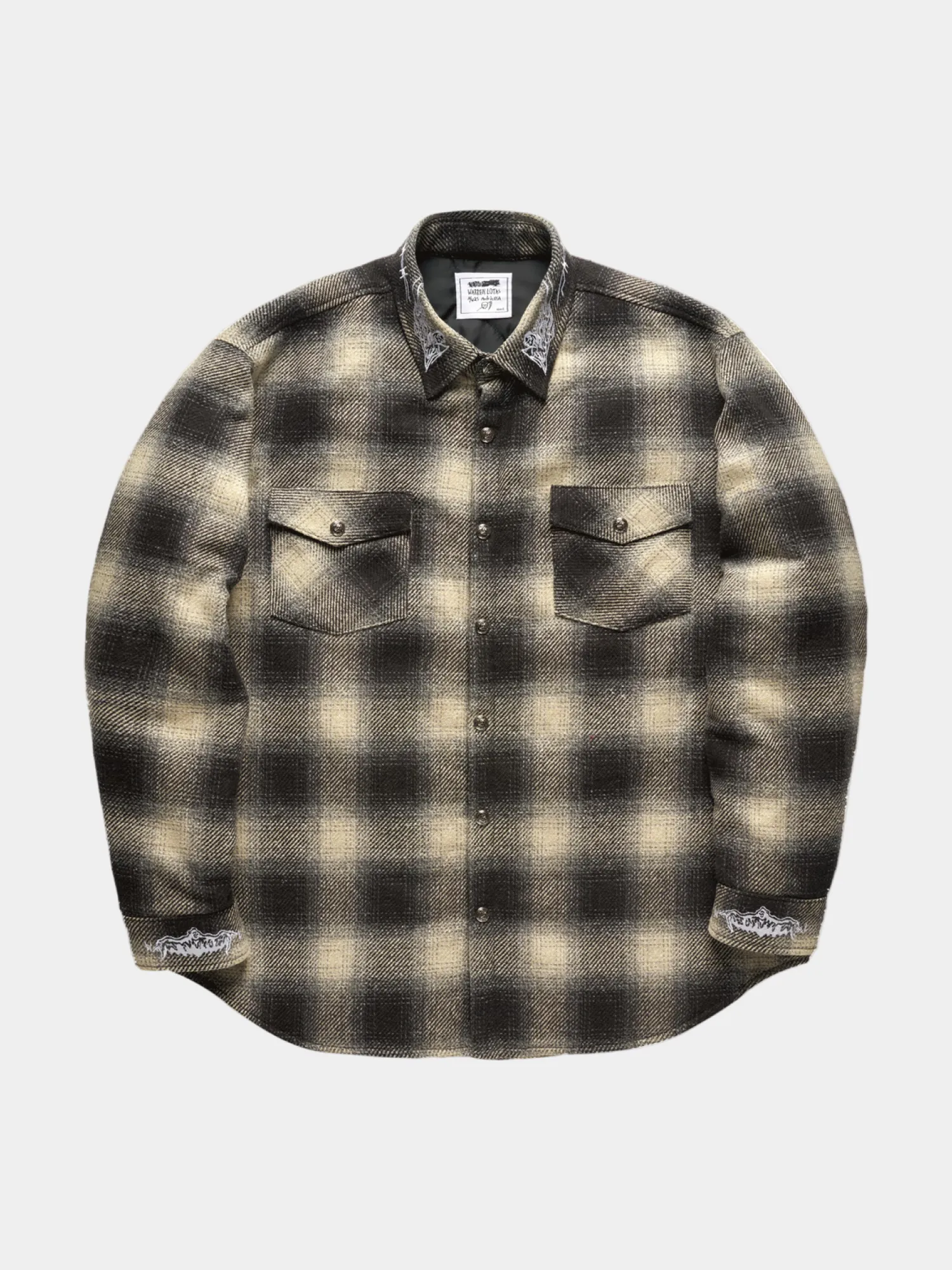 Рубашка WARREN LOTAS Quilted Lined Flannel Black Plaid