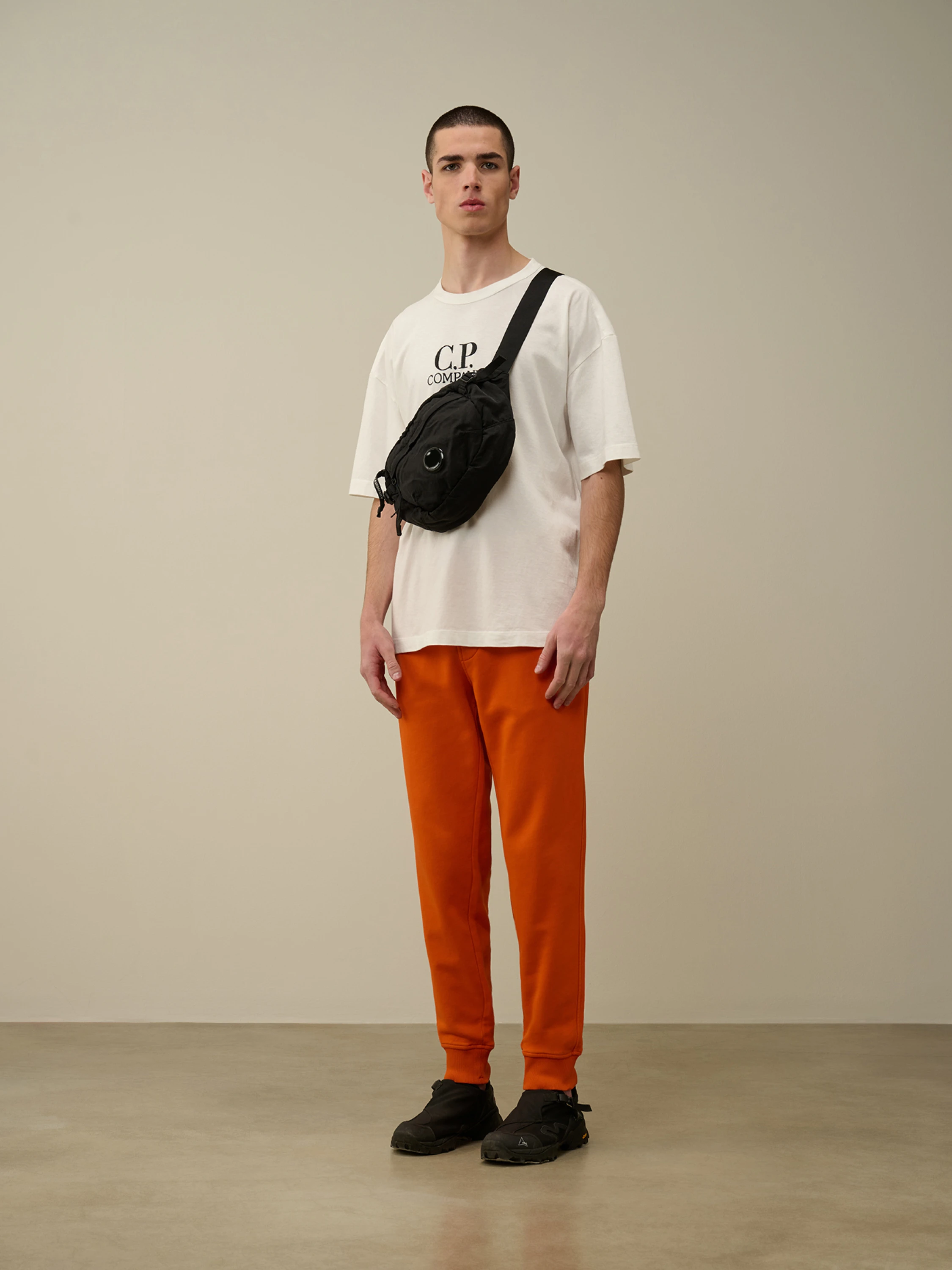 Футболка C.P. Company 20/1 Jersey Boxy Logo Gauze White
