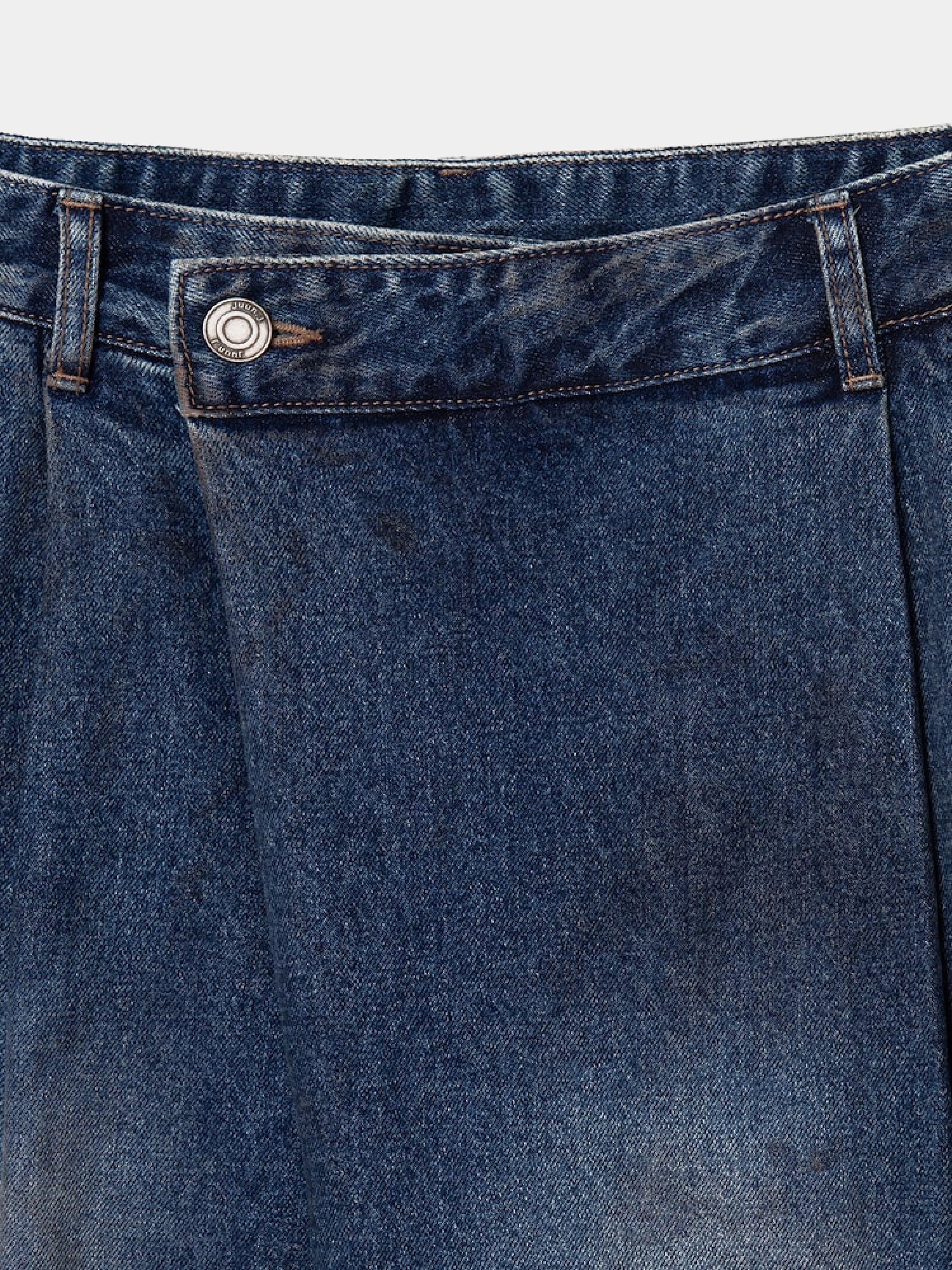 Джинсы JUUN.J Oil-Washed Asymmetrical Denim Blue