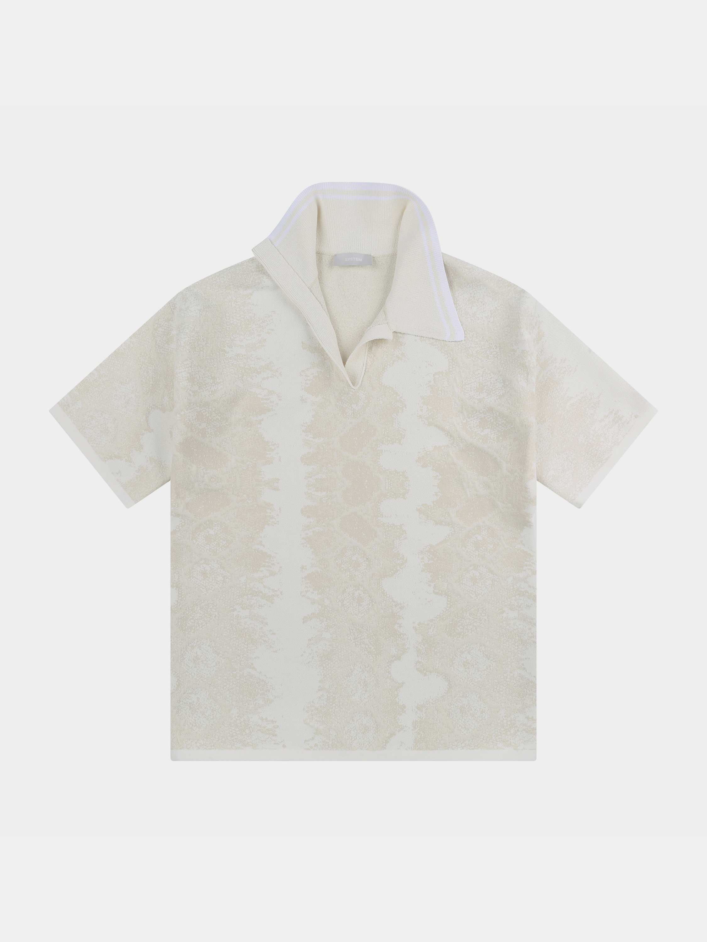 Женское поло System Jacquard Half Sleeve Cream
