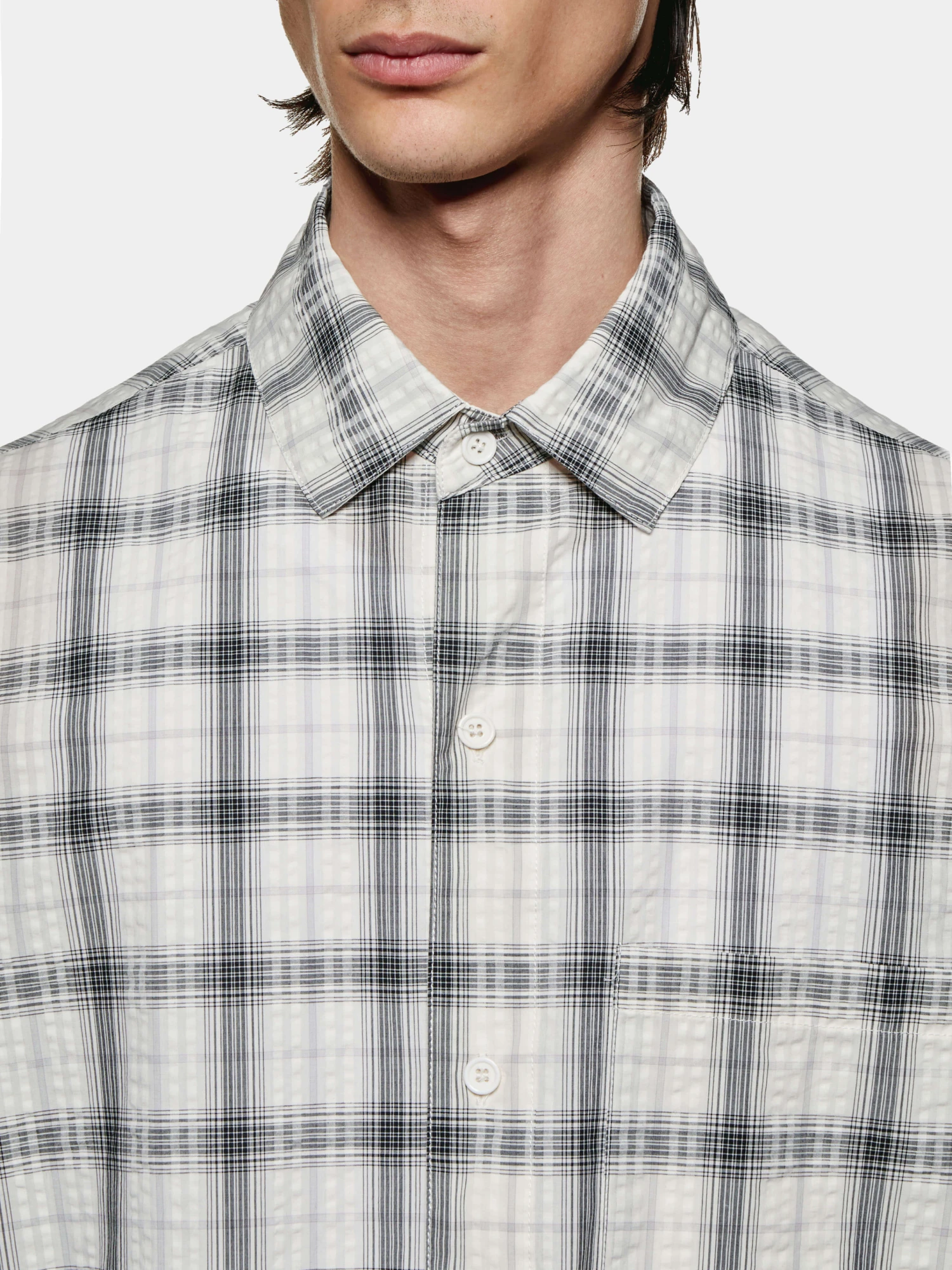 Рубашка MKI MIYUKI ZOKU Box Dress Off White Check