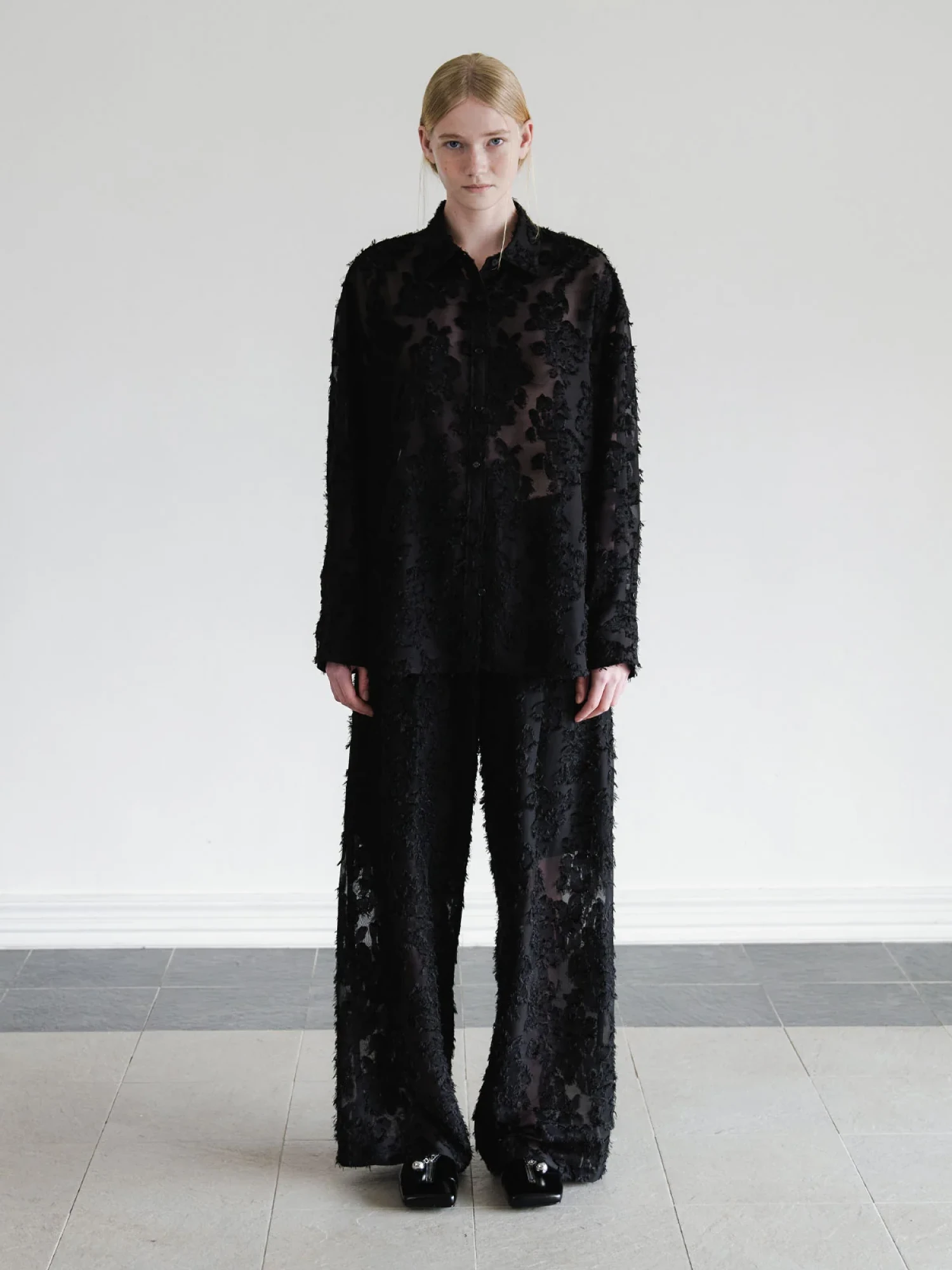 Женские брюки EPINGLER Sheer Jacquard Black