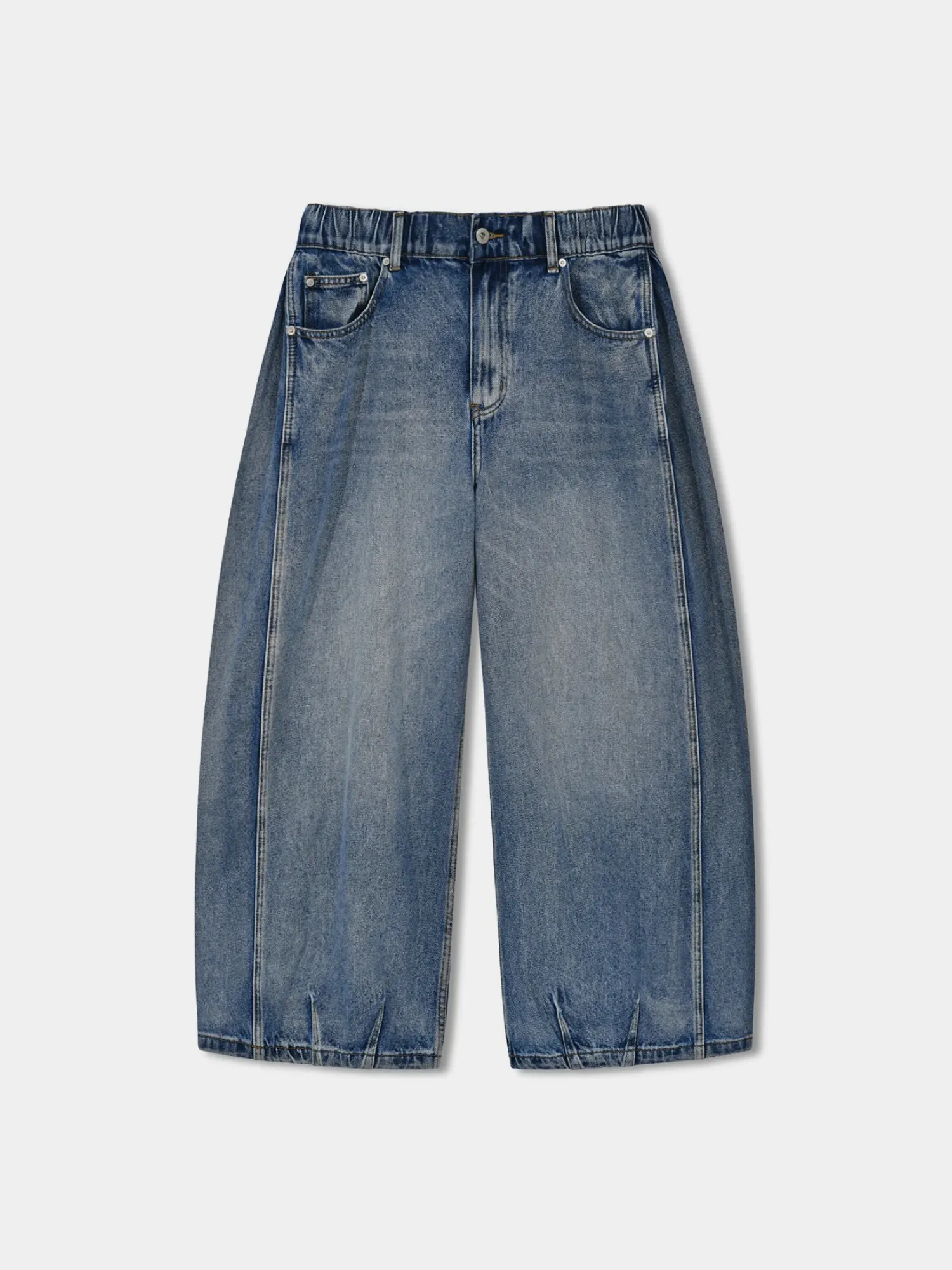 Джинсы ANGLAN Side Panel Balloon Denim Washed Blue