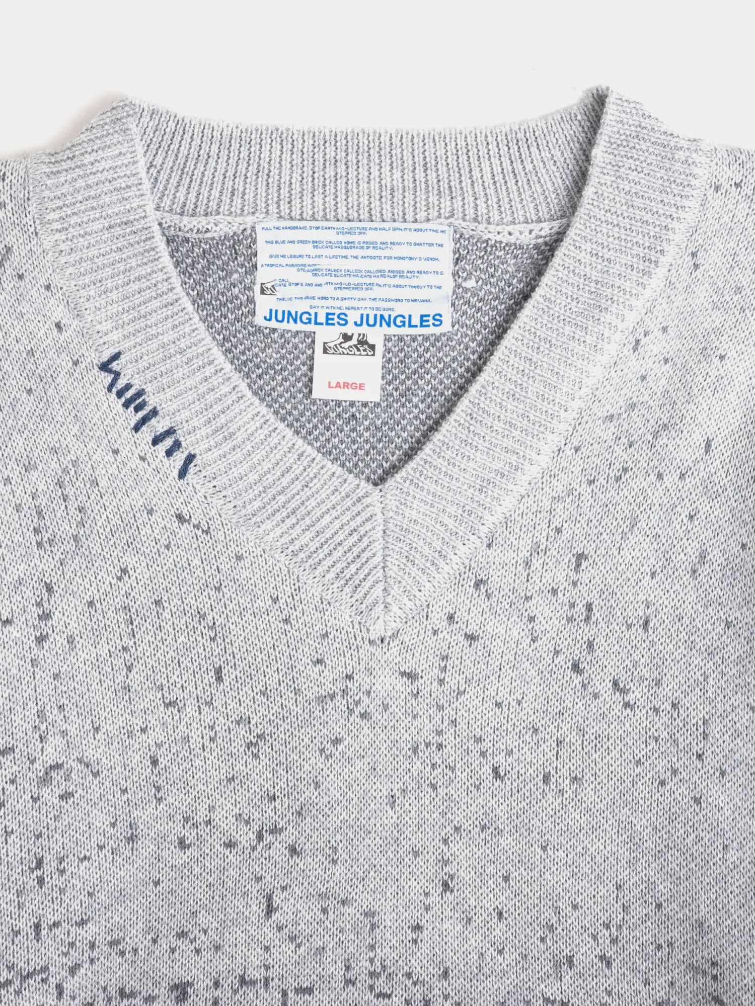 Свитер Jungles Jungles Logo Boxy V Neck Grey