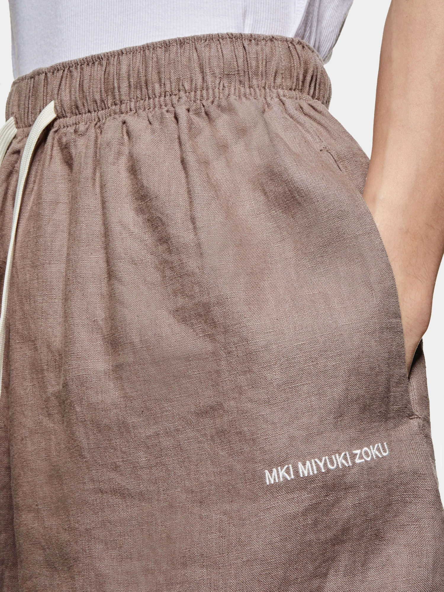 Брюки MKI MIYUKI ZOKU Linen Wide Leg Mushroom