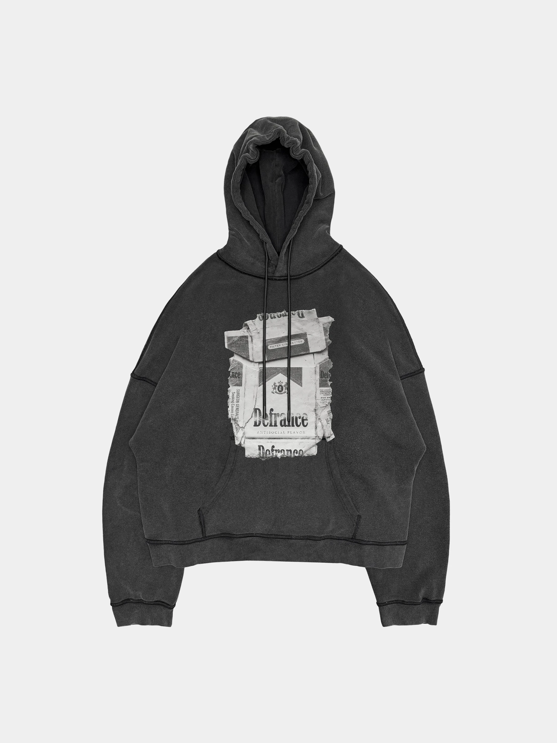 Худи ARNODEFRANCE 'Antisocial Flavor White' Washed Black