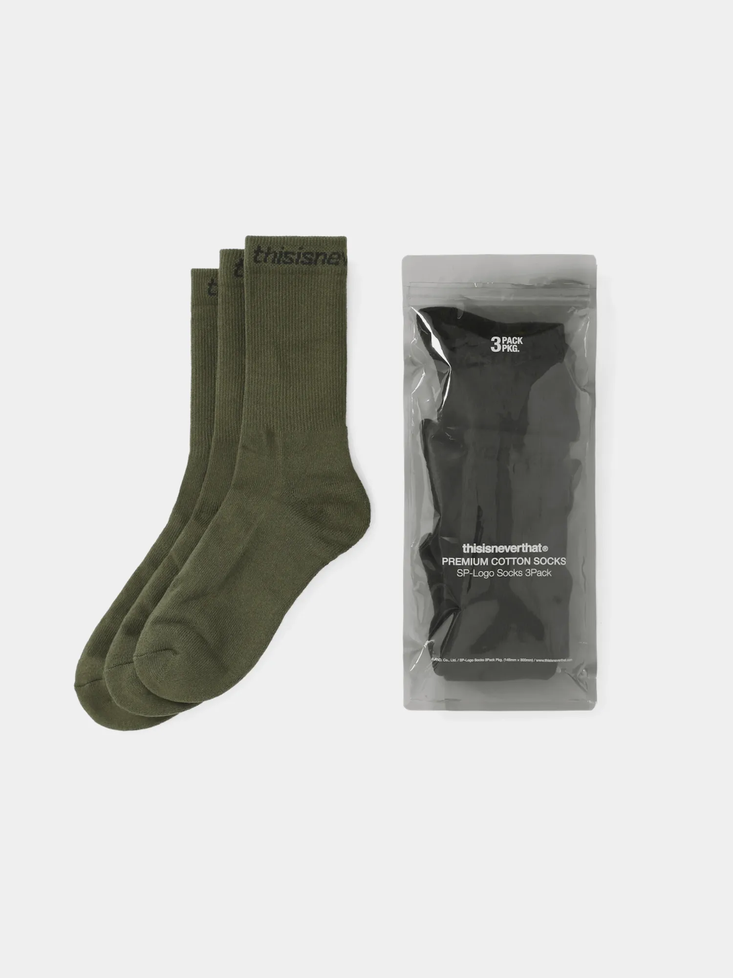 Носки thisisneverthat SP-Logo Socks 3Pack Olive