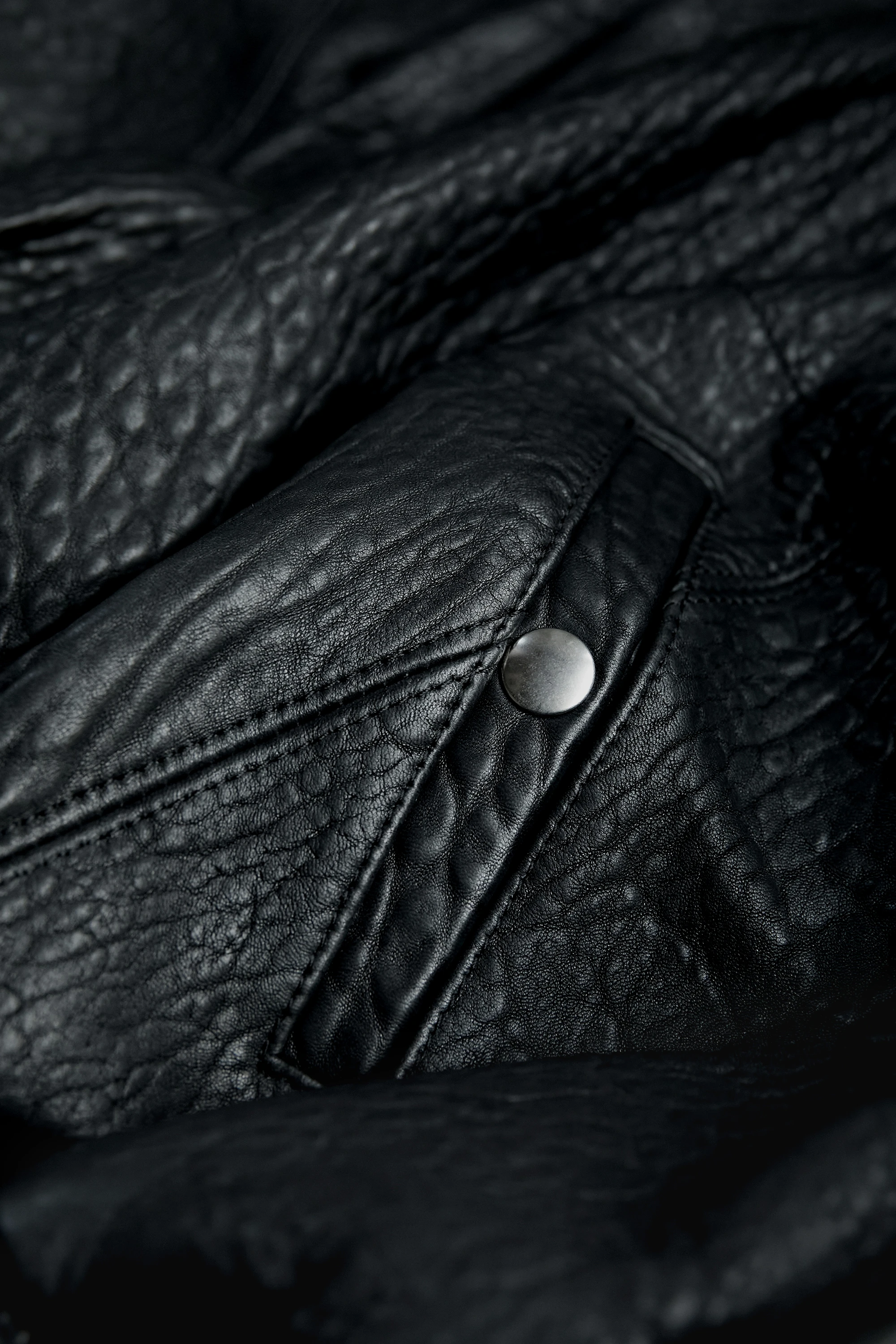 Куртка NO/FAITH STUDIOS Dried Concrete Leather Hoodie Black