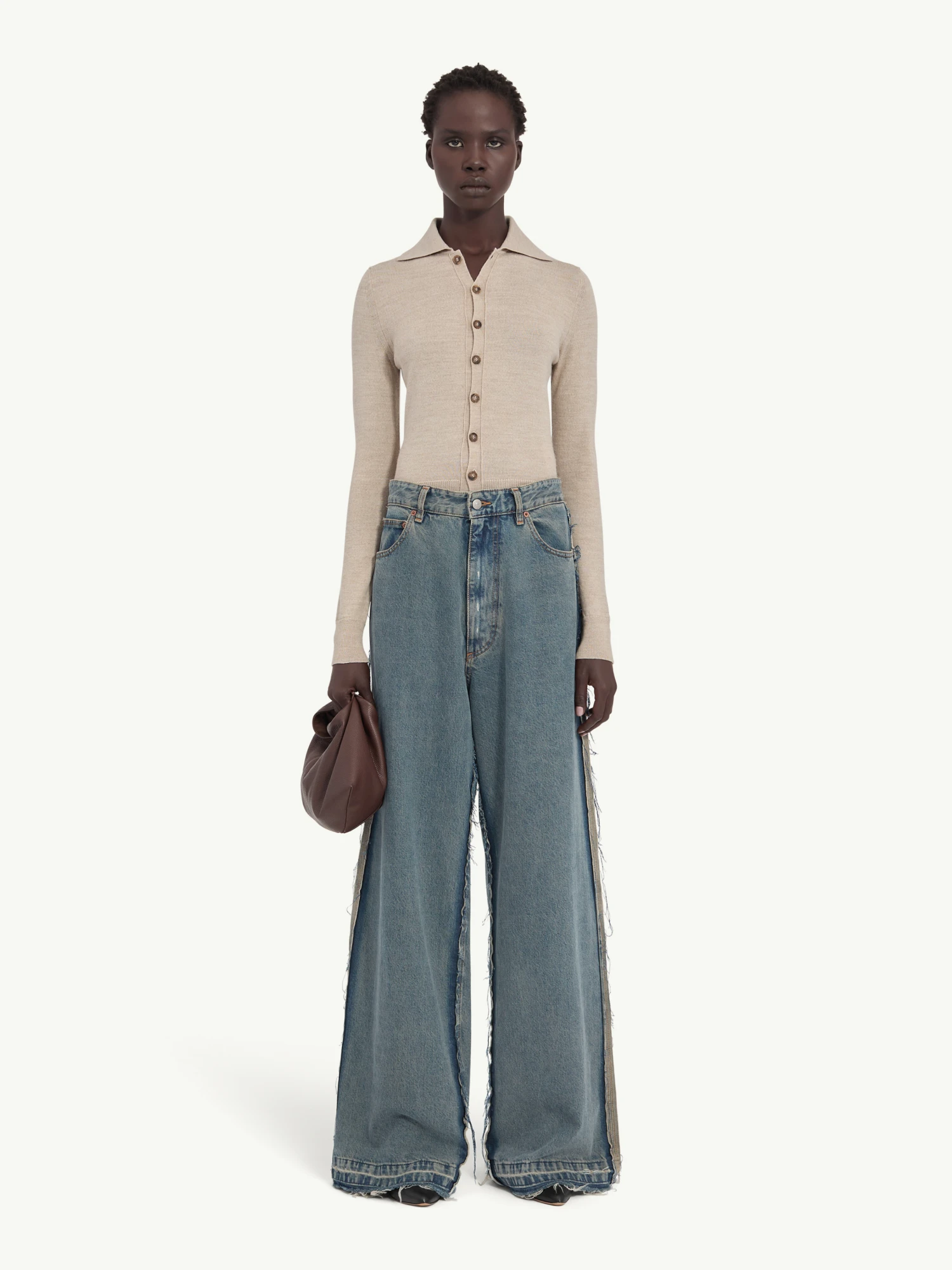 Джинсы MM6 Maison Margiela Frayed Denim Grey