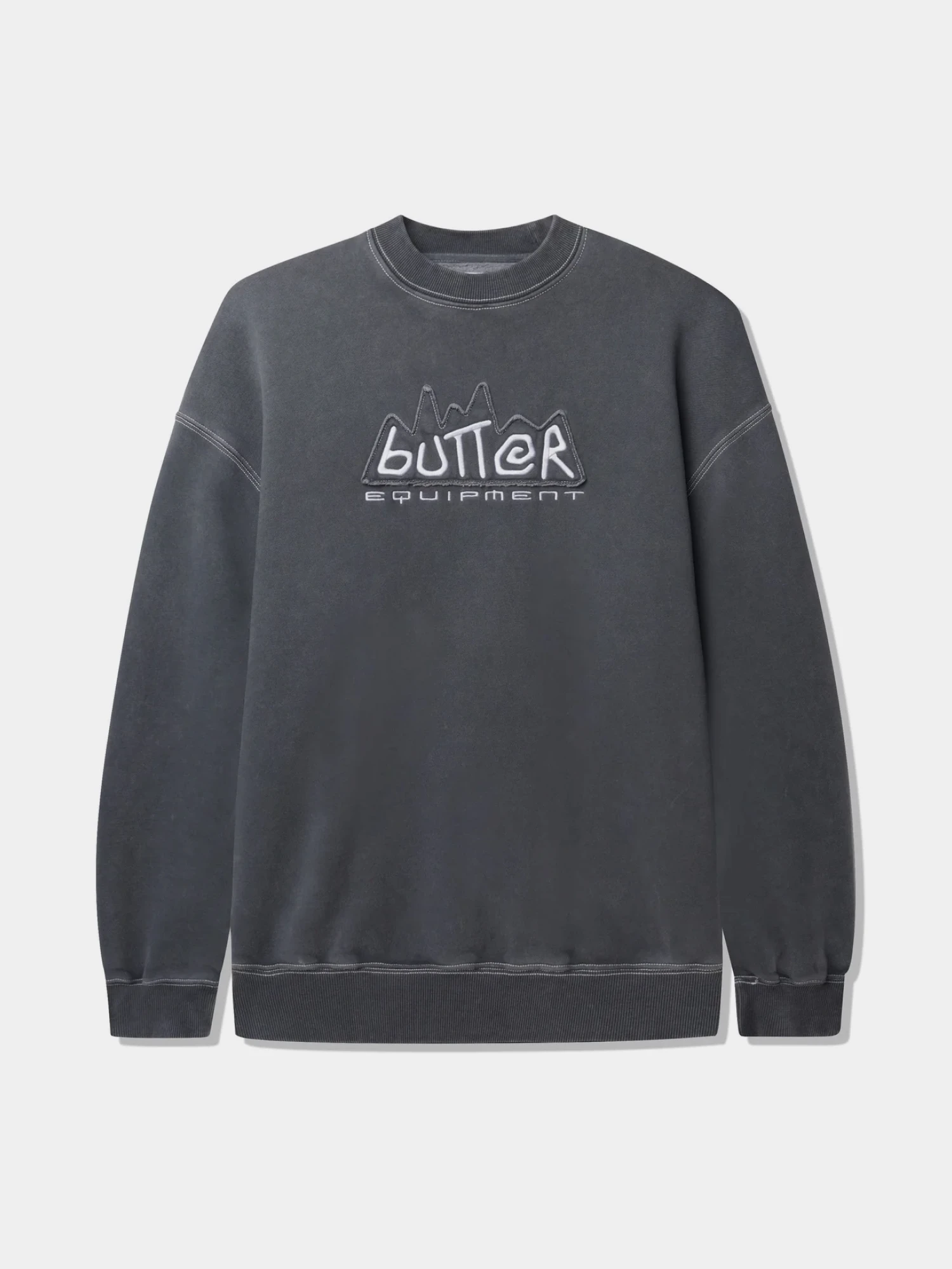Свитшот Butter Goods Equipment Applique Washed Black