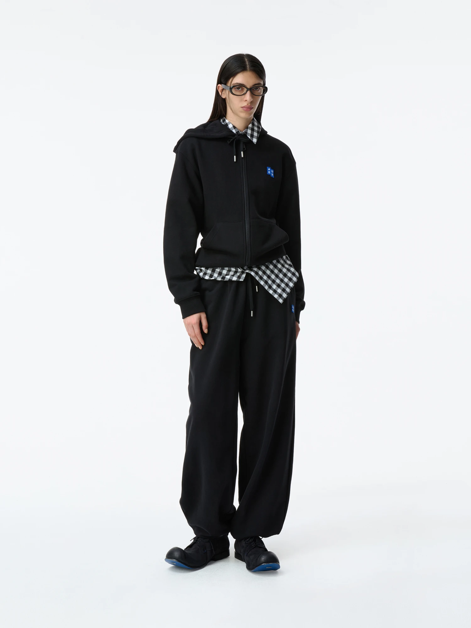 Зип-худи ADERERROR Sig; BL Tag 01 Black