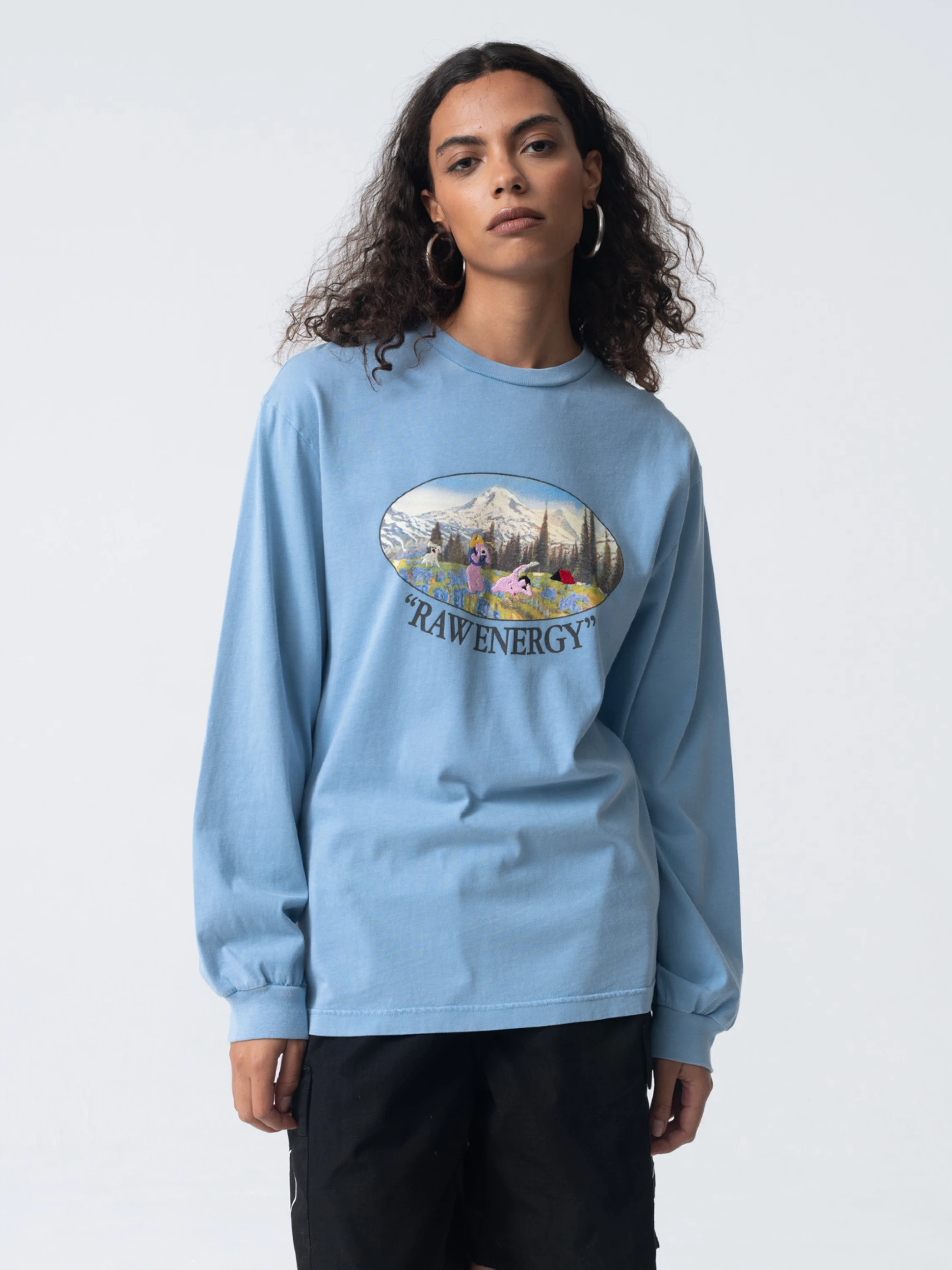 Лонгслив Carne Bollente Raw Energy Washed Blue