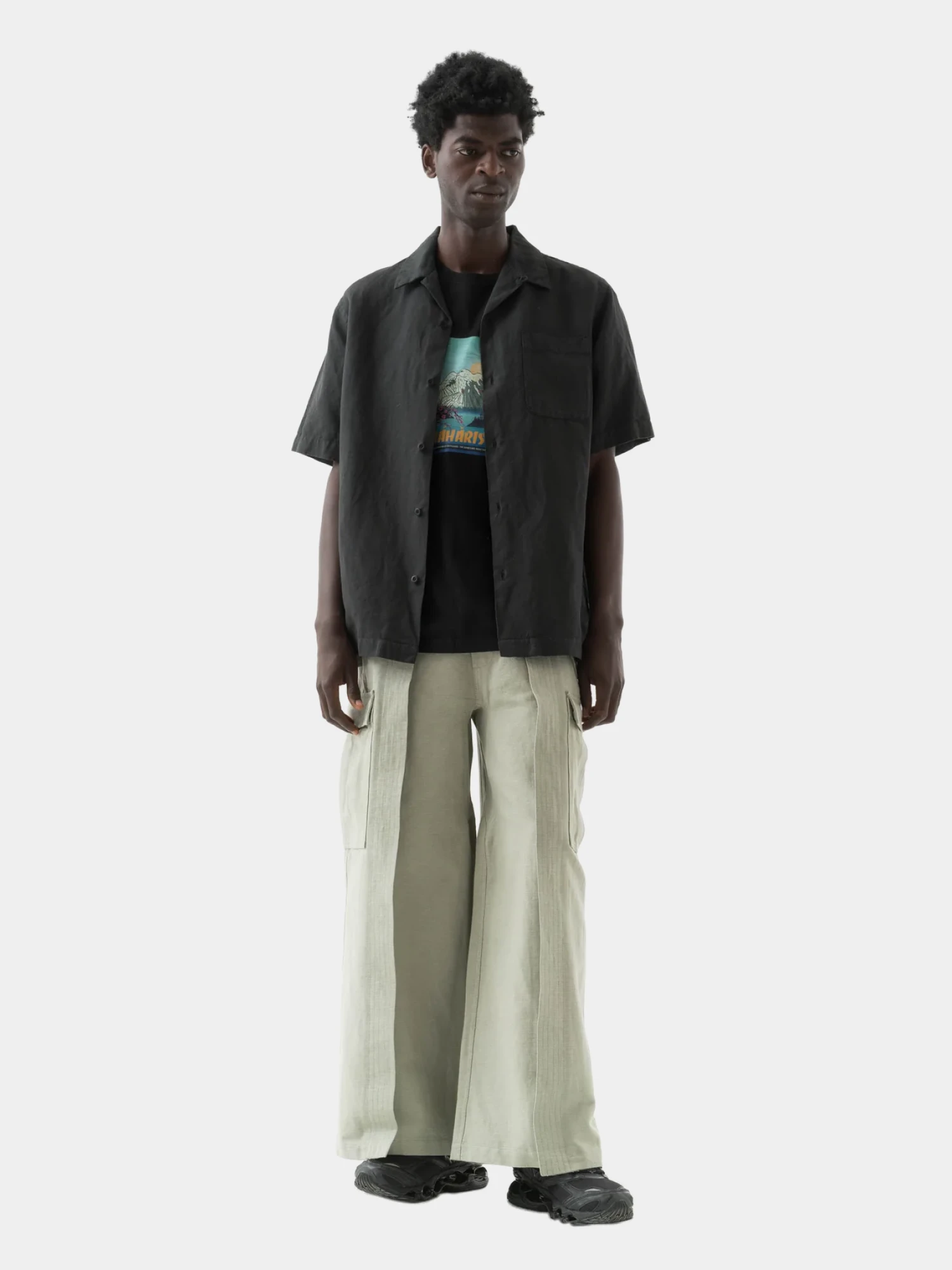 Рубашка MAHARISHI 5211 Hemp Camp Collar Shirt Black