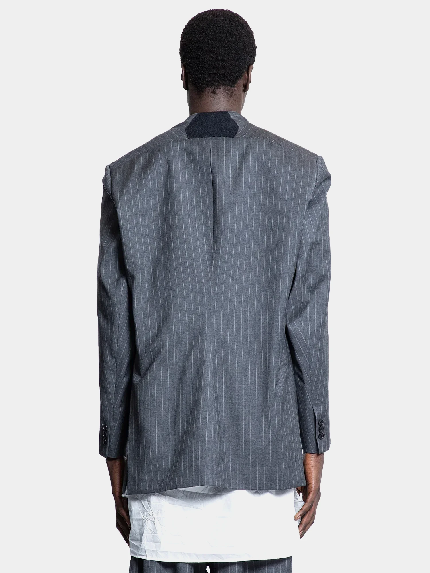Блейзер Hed Mayner Pinstripe Cashmere Blazer Dark Grey