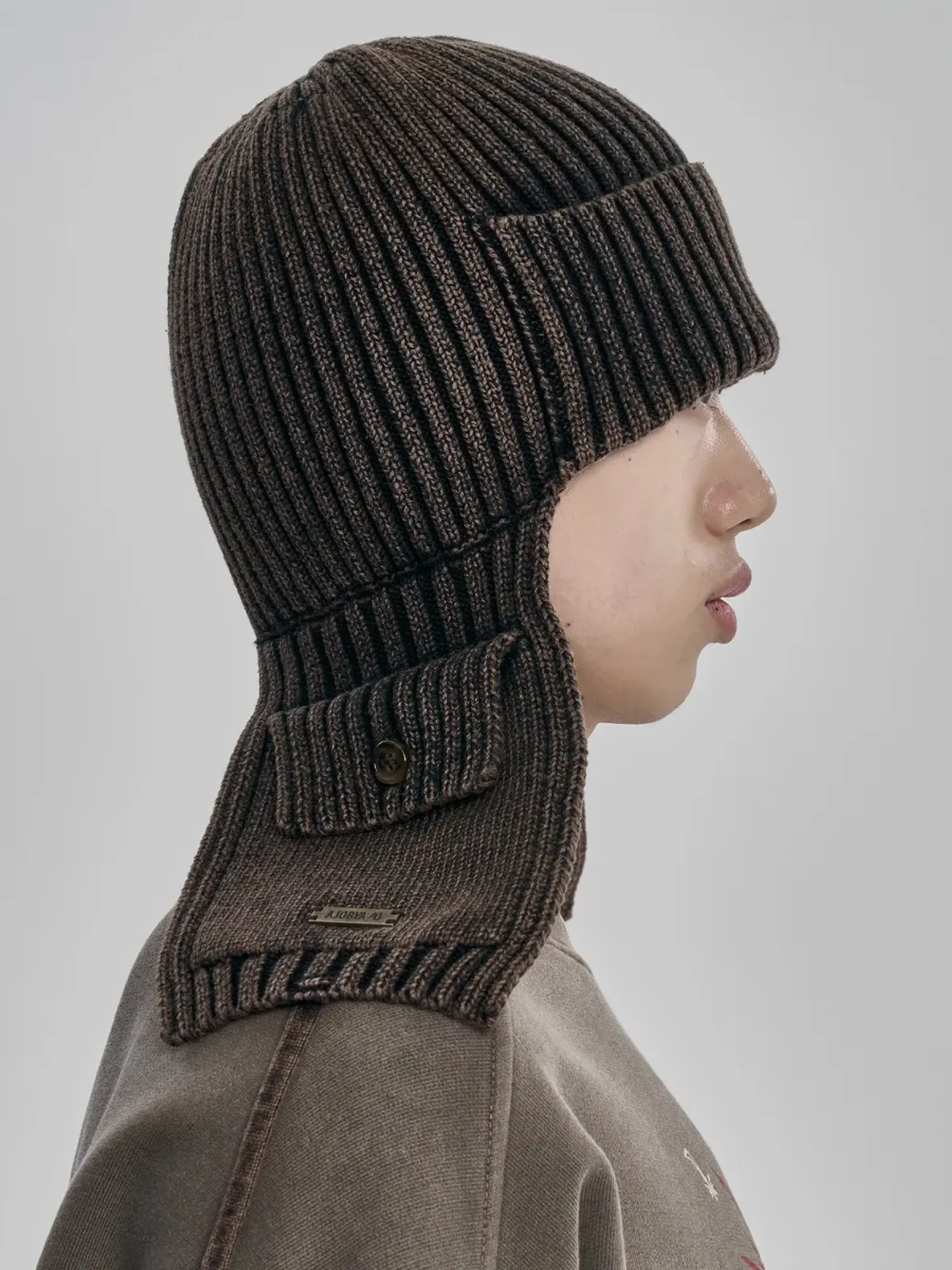 Шапка AJOBYAJO Washed Knit Trooper Brown