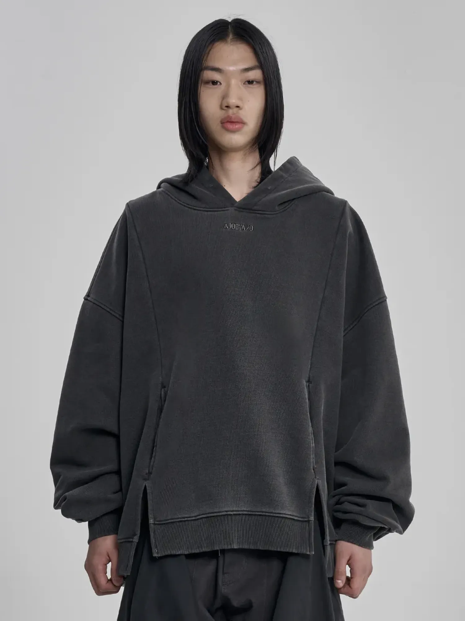 Худи AJOBYAJO Twofold Wide Washed Charcoal