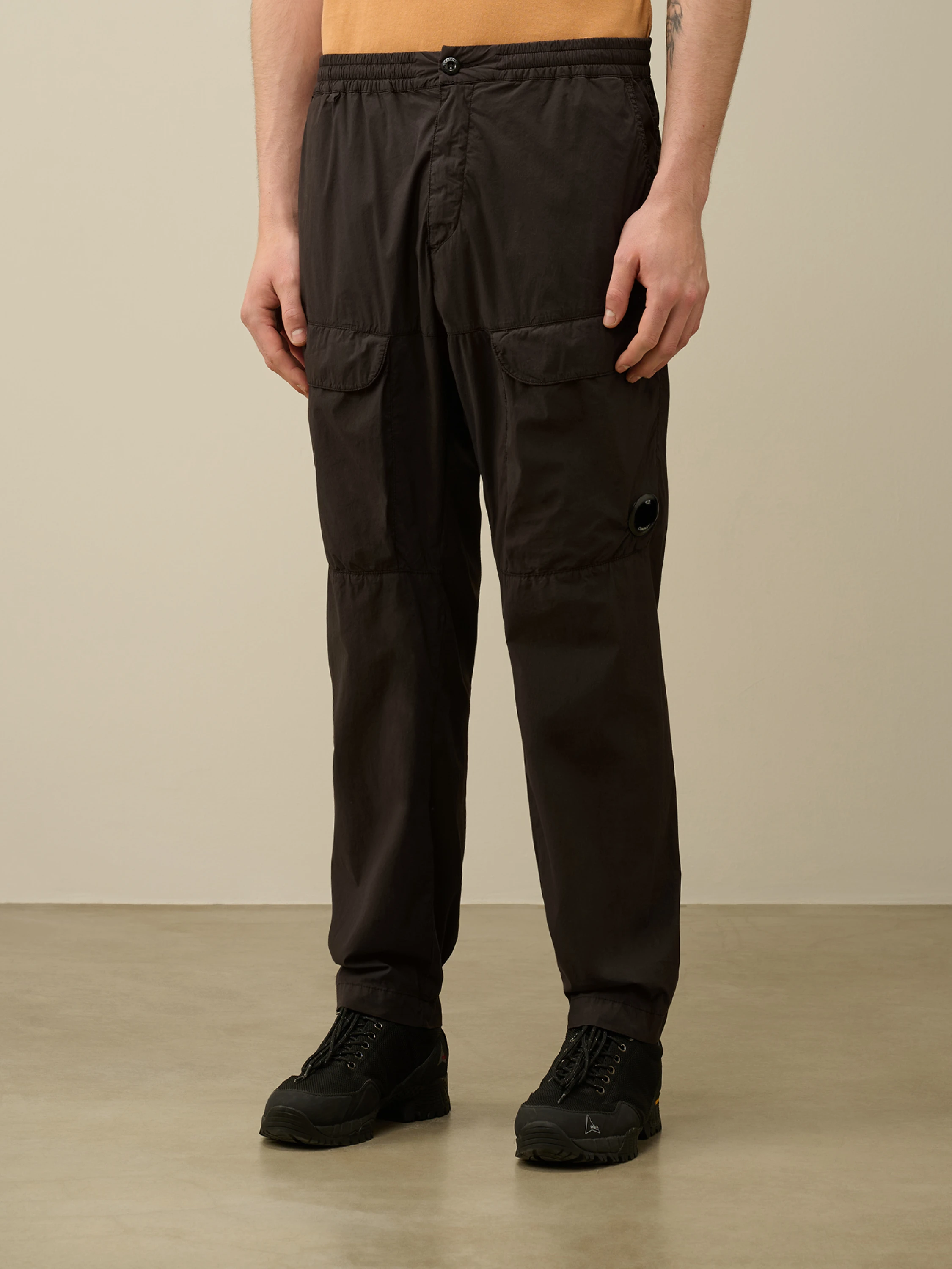 Брюки C.P. Company 50 Fili Stretch Loose Cargo Black